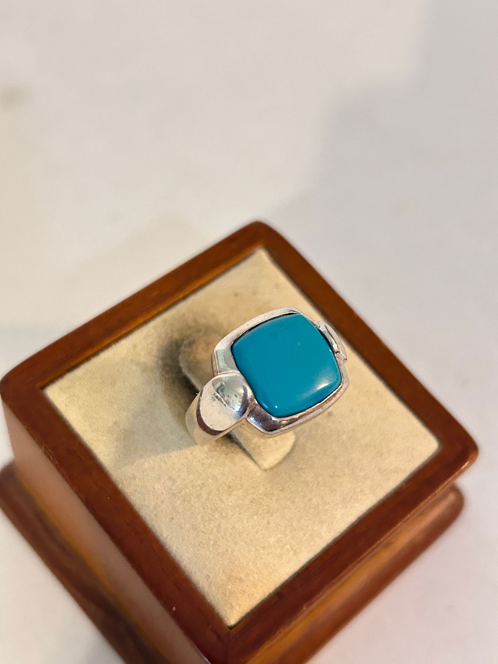 Vintage Sterling Silver Turquoise Ring Sz 7 (1 of 5)