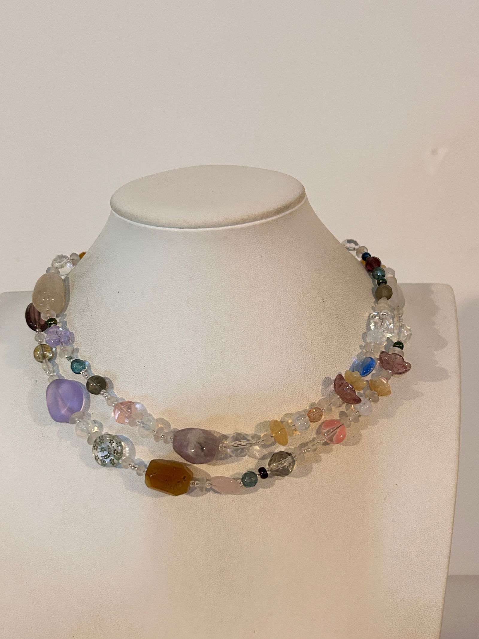 Vintage Multi Gemstone beaded Necklace 36" (1 of 4)