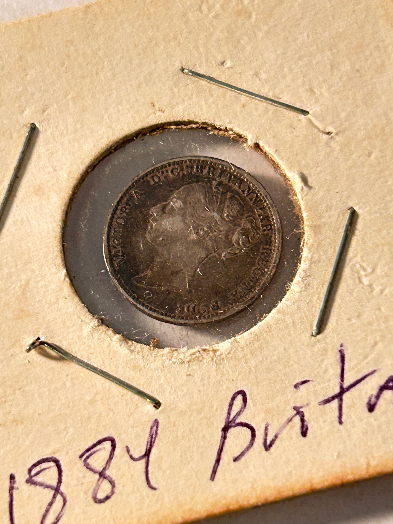 1884 UK Great Britain United Kingdom 3 Pence Silver Coin (1 of 3)