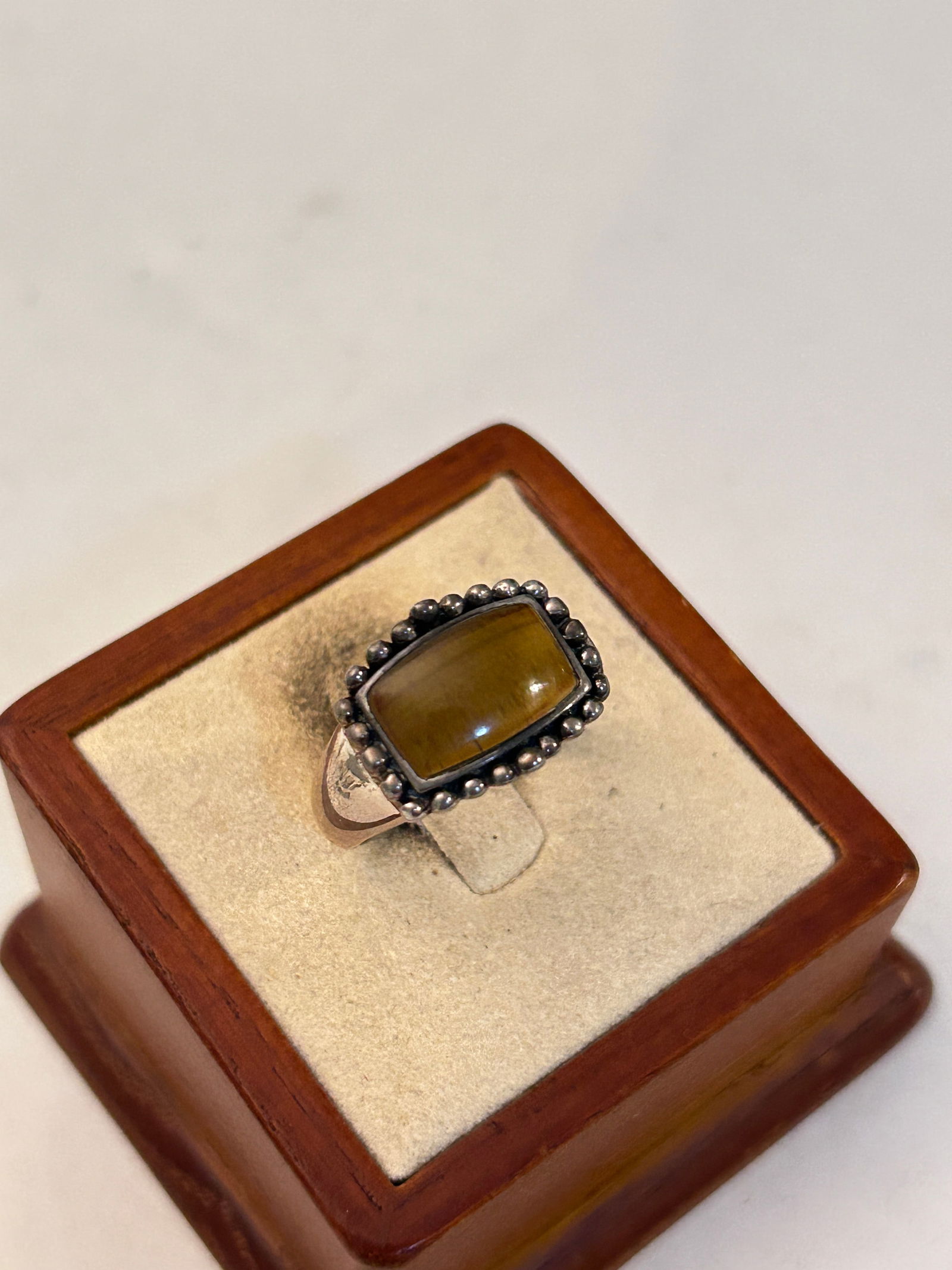 Vintage Sterling Silver Tigers Eye Ring Sz 9 (1 of 4)