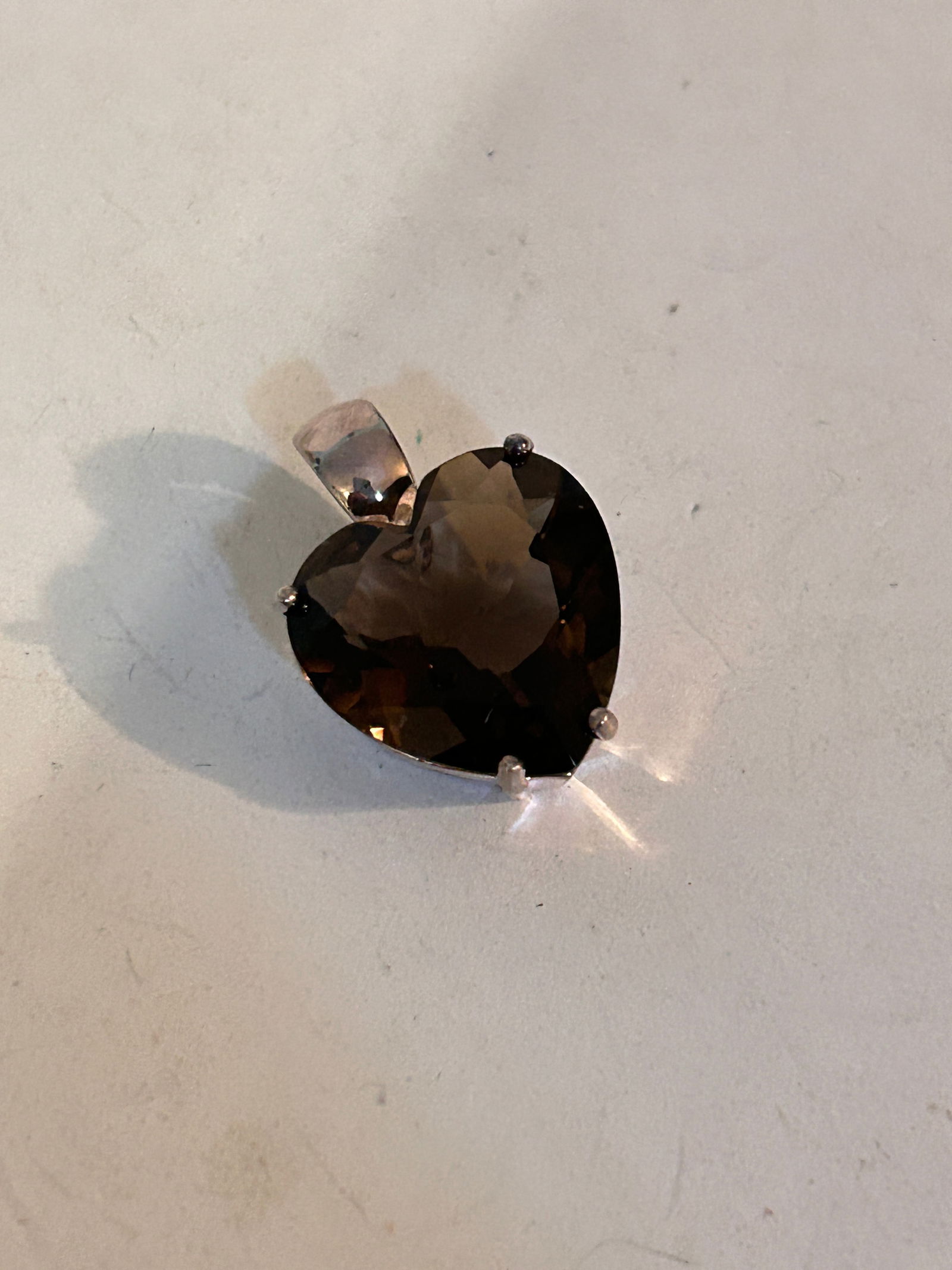 Vintage David Sigal Sterling Silver Heart Smokey Quartz Pendant: Vintage David Sigal Sterling Silver Heart Smokey Quartz Pendant Please view all photos as they are part of the description and condition of this Item, Feel free to contact me with questions or picture