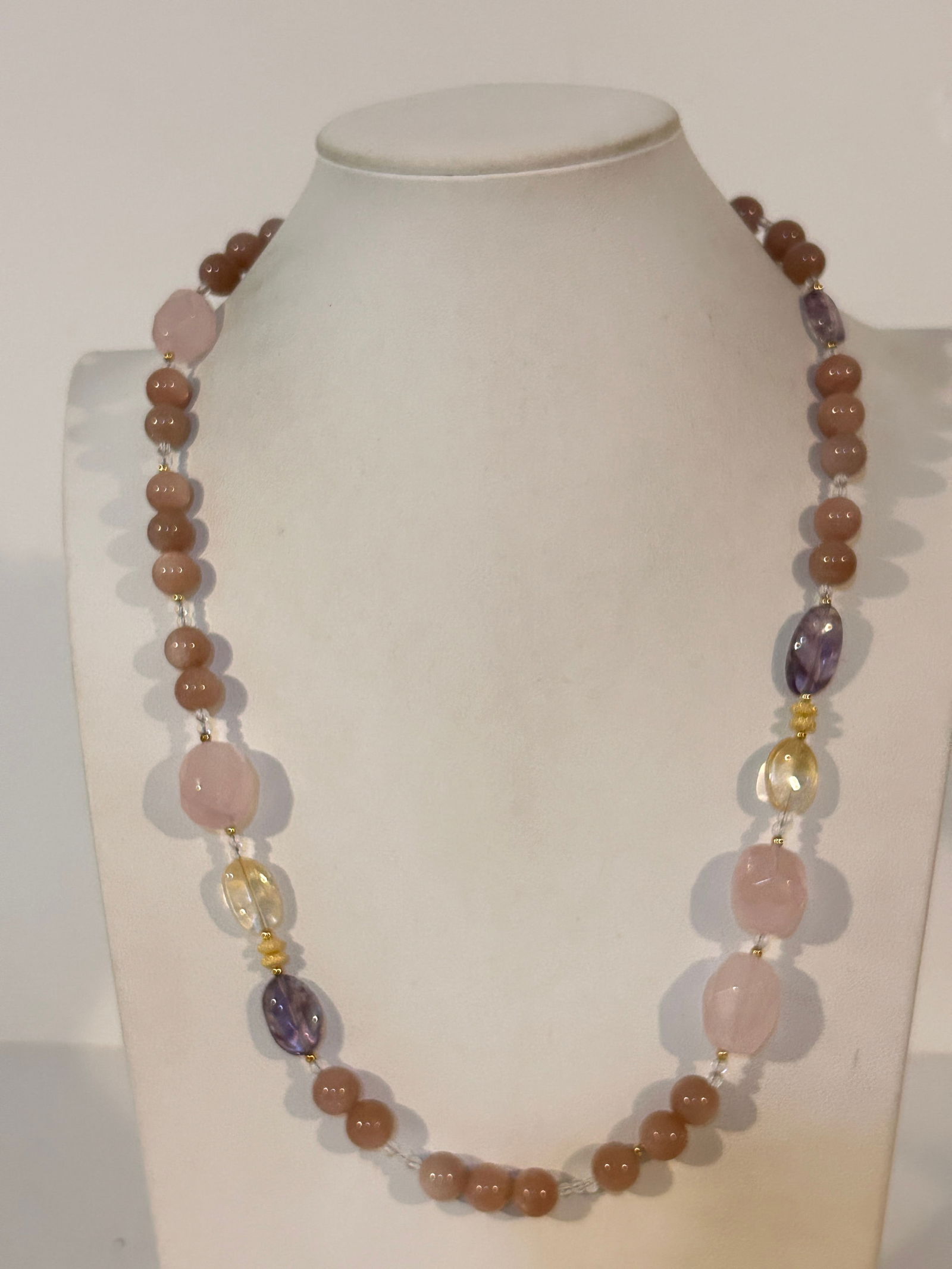 Vintage Sterling Silver Gemstone bead Necklace sz 24" Please view all photos as they are part of: Vintage Sterling Silver Gemstone bead Necklace sz 24" Please view all photos as they are part of the description and condition of this Item, Feel free to contact me with questions or picture requests!