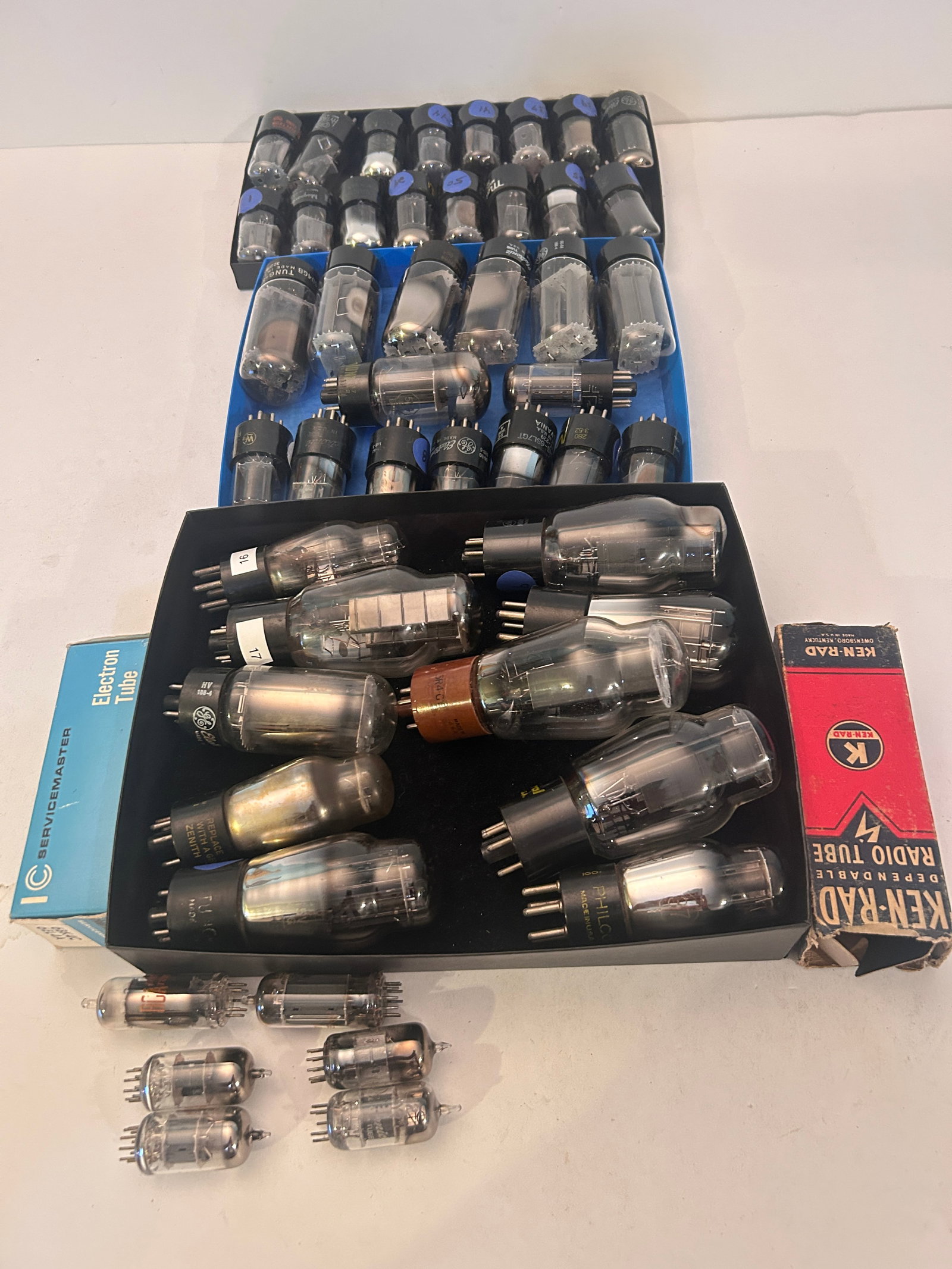 Vintage Lot of 49 Vacuum Tubes Tested Resv $149: Vintage Lot of 49 Vacuum Tubes Tested Resv $149 Please view all photos as they are part of the description and condition of this Item, Feel free to contact me with questions or picture requests! Used