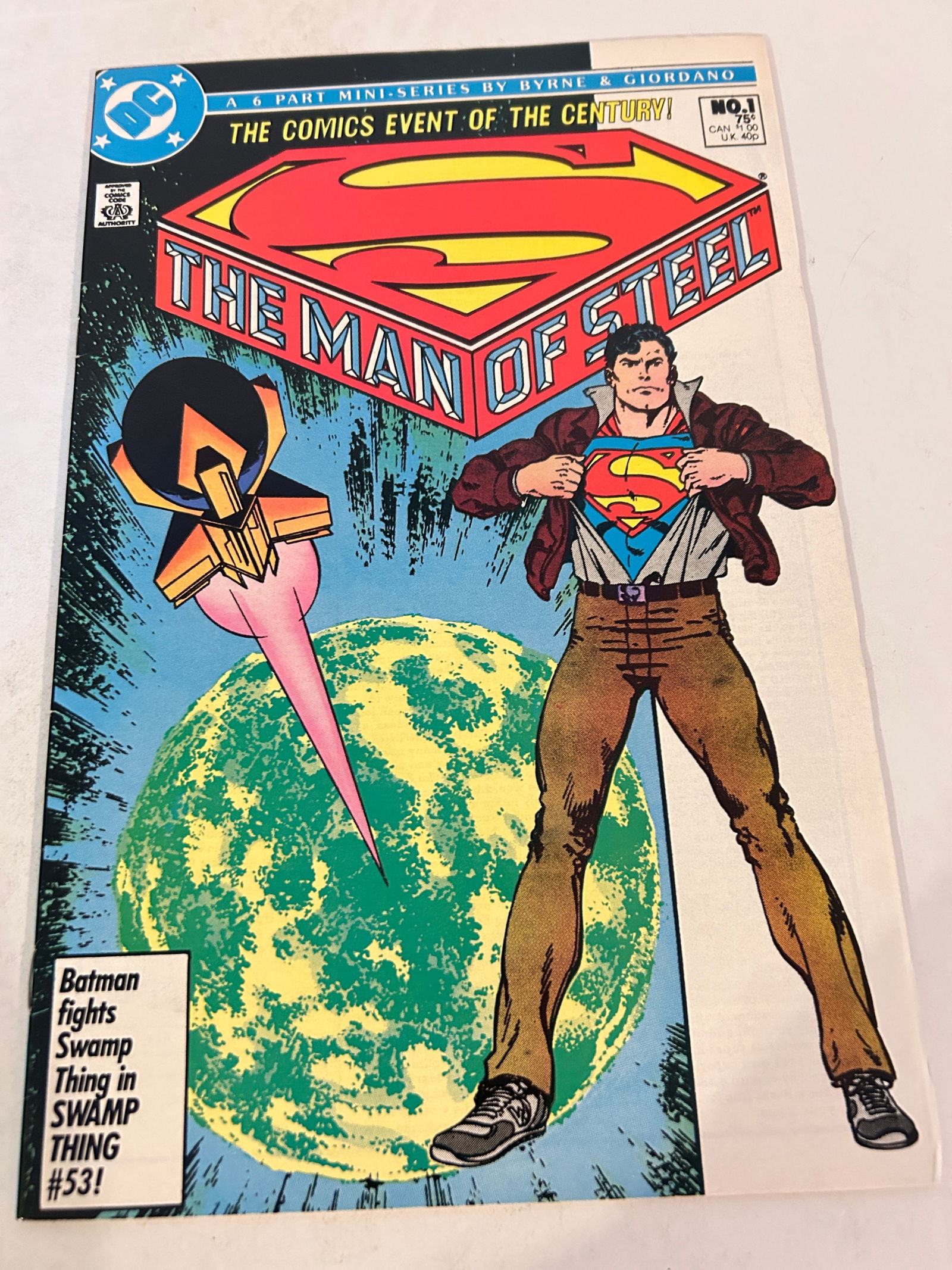 Vintage Comic Book The Man Of Steel # 1: Vintage Comic Book The Man Of Steel # 1 Please view all photos as they are part of the description and condition of this Item, Feel free to contact me with questions or picture requests! Used Item AS
