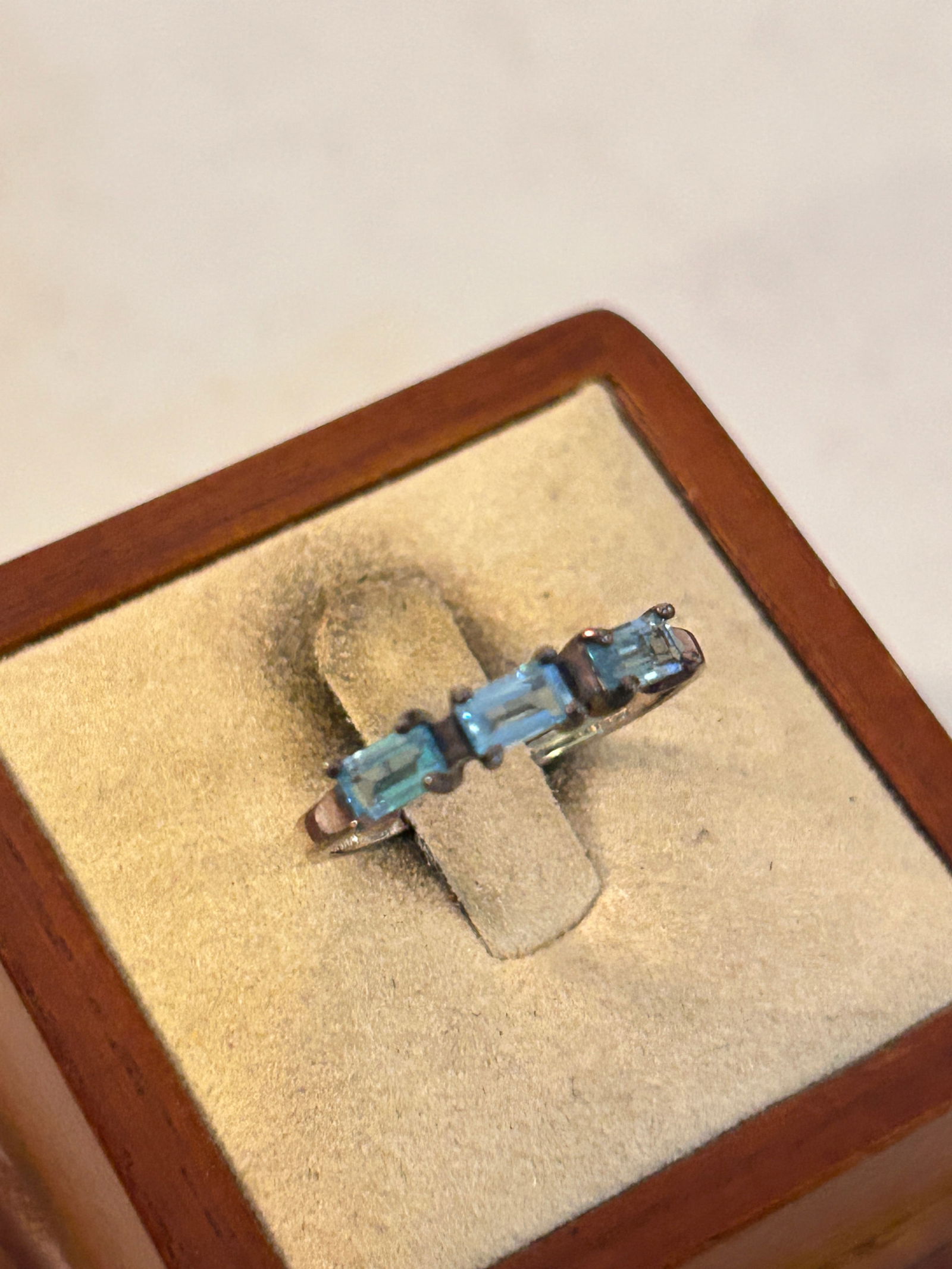 Vintage Sterling Silver HAN Topaz Tested Ring Sz 9: Vintage Sterling Silver HAN Topaz Tested Ring Sz 9 Please view all photos as they are part of the description and condition of this Item, Feel free to contact me with questions or picture requests! Us