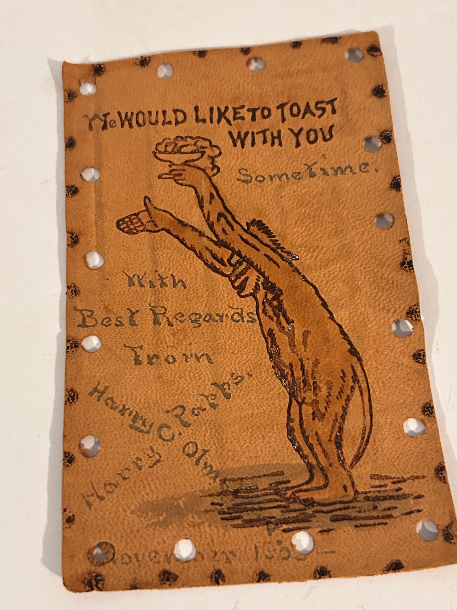 Vintage 1 cent stamp 1906 Leather Post card: Vintage 1 cent stamp 1906 Leather Post card Please view all photos as they are part of the description and condition of this Item, Feel free to contact me with questions or picture requests! Used Item