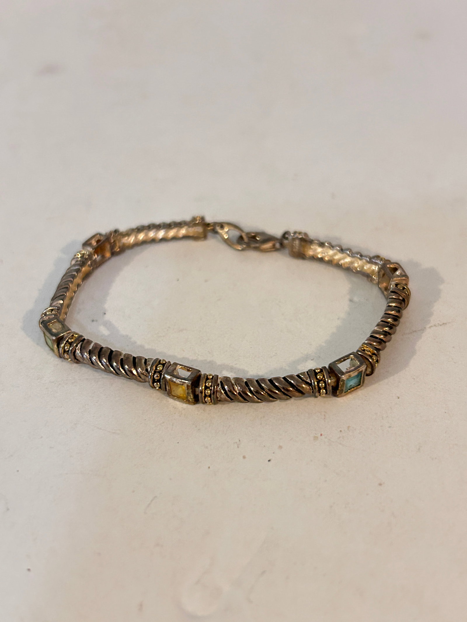 Vintage Sterling Silver Gem Stone Marcasite Bracelet 7" 9 Grams: Vintage Sterling Silver Gem Stone Marcasite Bracelet 7" 9 Grams Please view all photos as they are part of the description and condition of this Item, Feel free to contact me with questions or picture