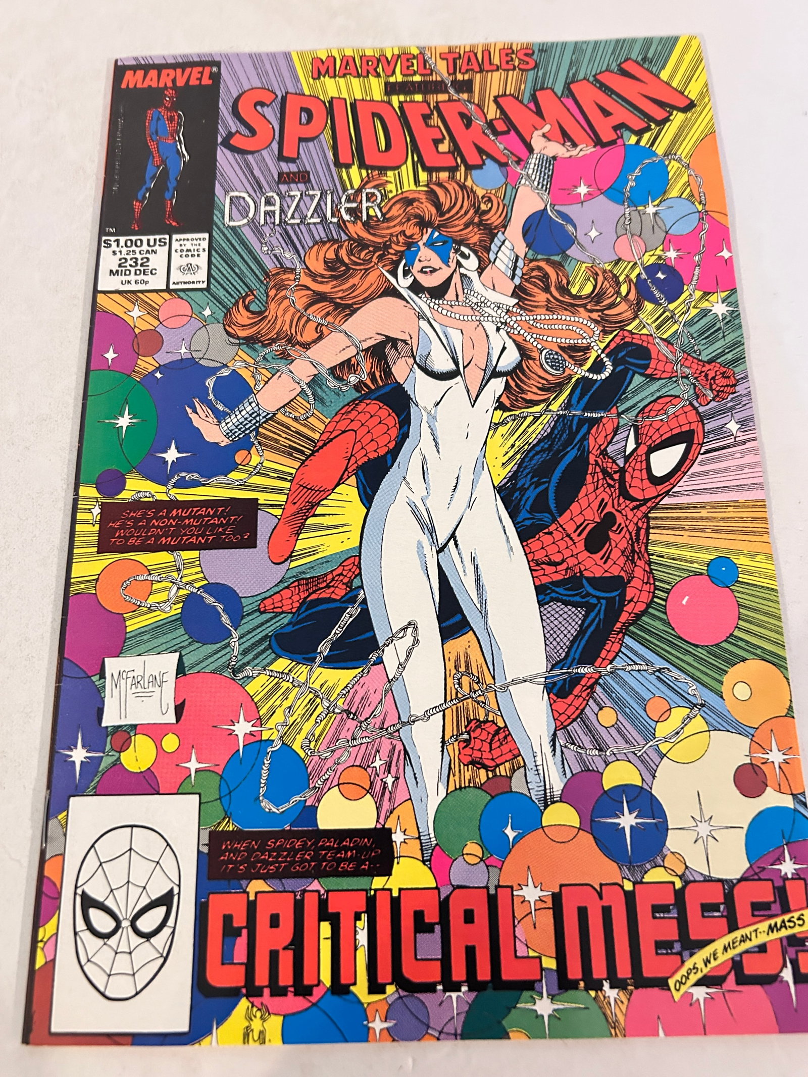Vintage Comic Book Marvel Tales Featuring Spider-Man & Dazzler # 232 (1 of 2)