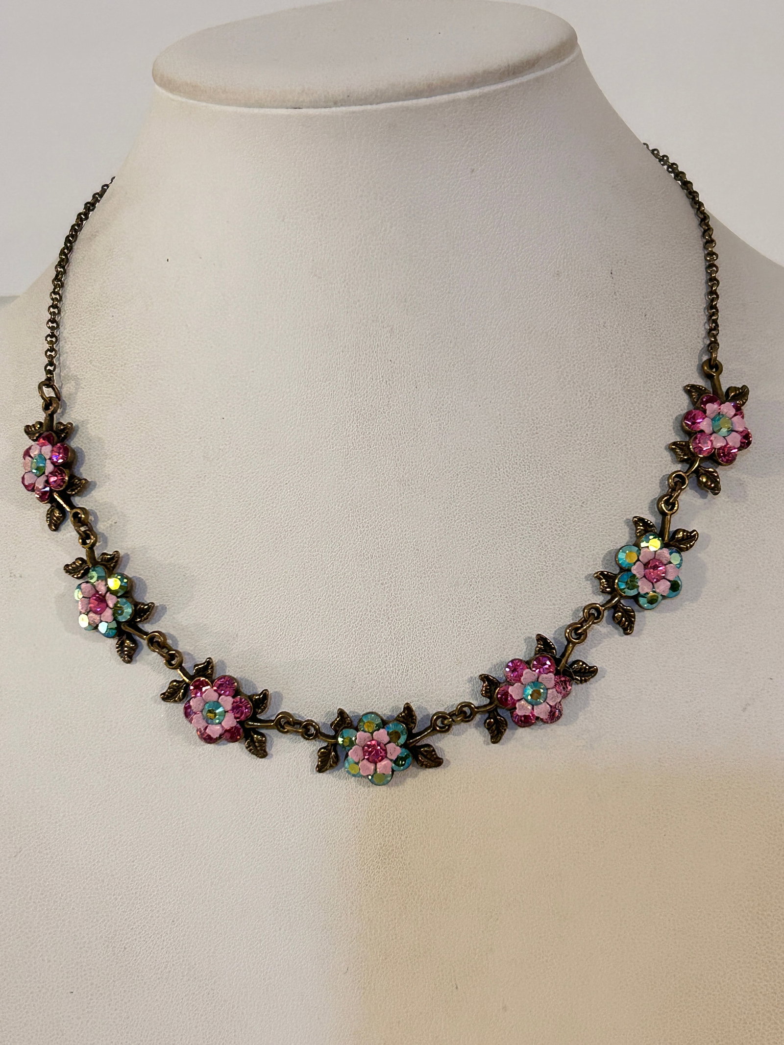 Vintage Michal Negrin Floral Swarovski Crystal 16": Vintage Michal Negrin Floral Swarovski Crystal 16" Please view all photos as they are part of the description and condition of this Item, Feel free to contact me with questions or picture requests! Us