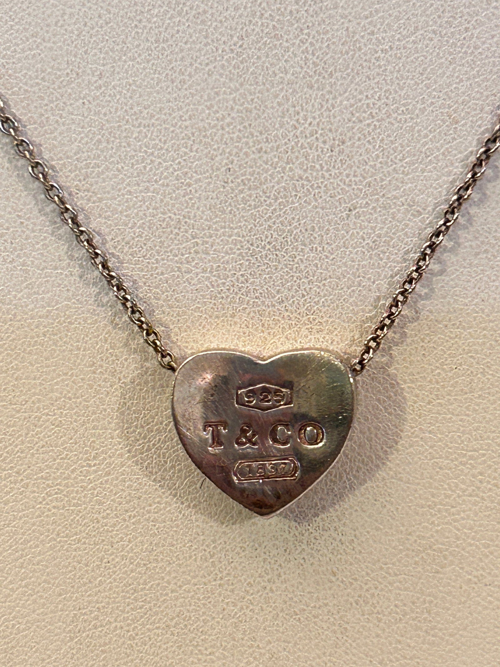 Tiffany & Co Return to Tiffany Concave Heart Slider Pendant 16": Tiffany & Co Return to Tiffany Concave Heart Slider Pendant 16" Please view all photos as they are part of the description and condition of this Item, Feel free to contact me with questions or picture