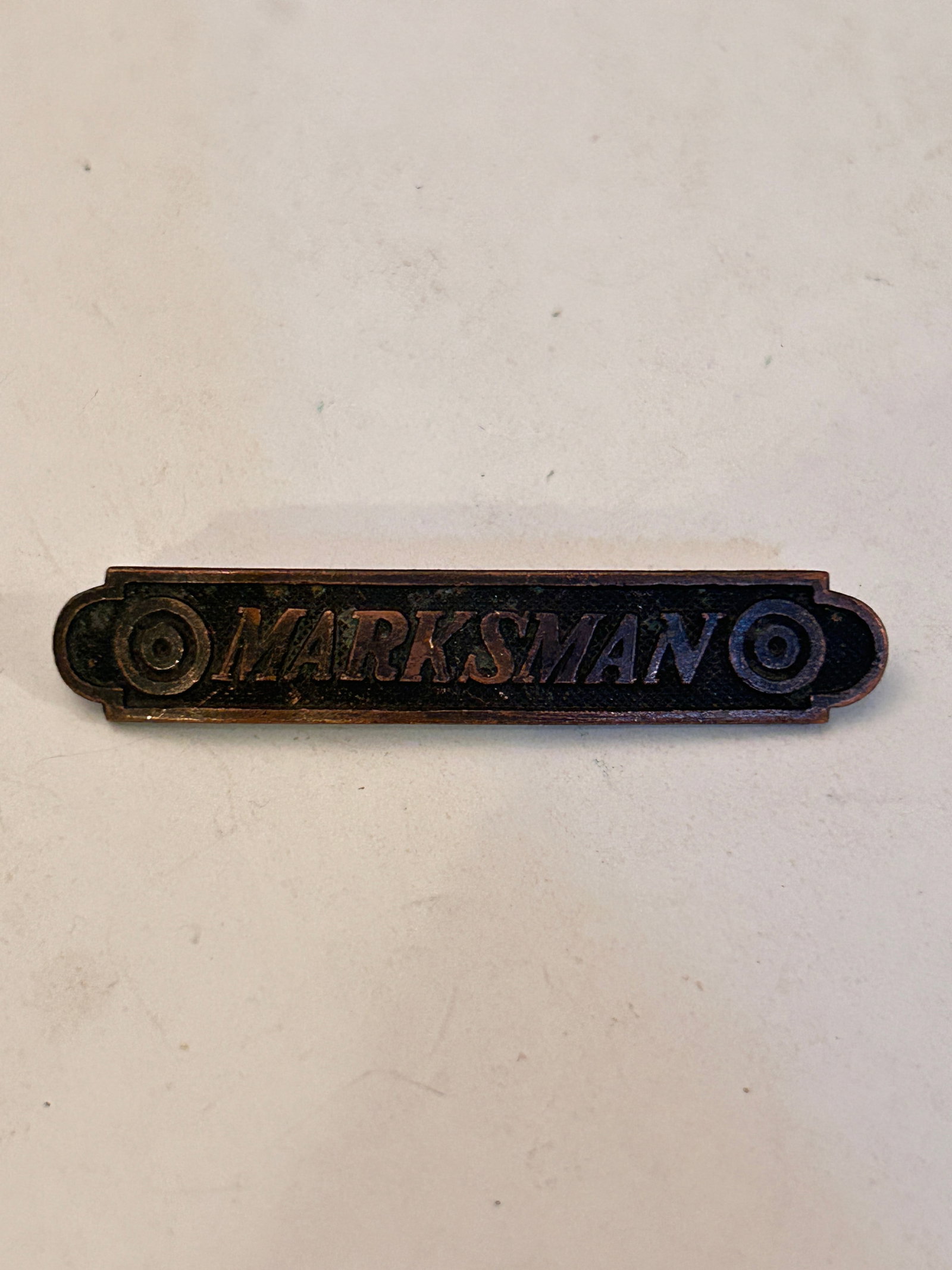 Vintage Marksman Copper pin 2 1/4": Vintage Marksman Copper pin 2 1/4" Please view all photos as they are part of the description and condition of this Item, Feel free to contact me with questions or picture requests! Used Item AS IS