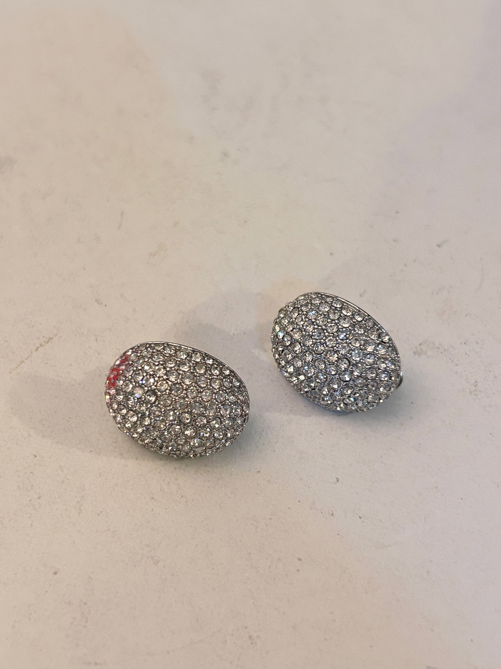 Vintage Silver Tone rhinestone Earrings (1 of 4)