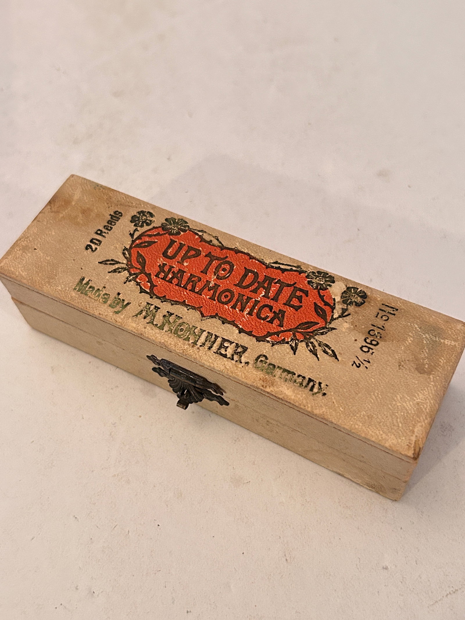 1896 1/2 M. Hohner Vintage Up To Date Harmonica w/ Case Made in Germany 20 Reeds (1 of 6)
