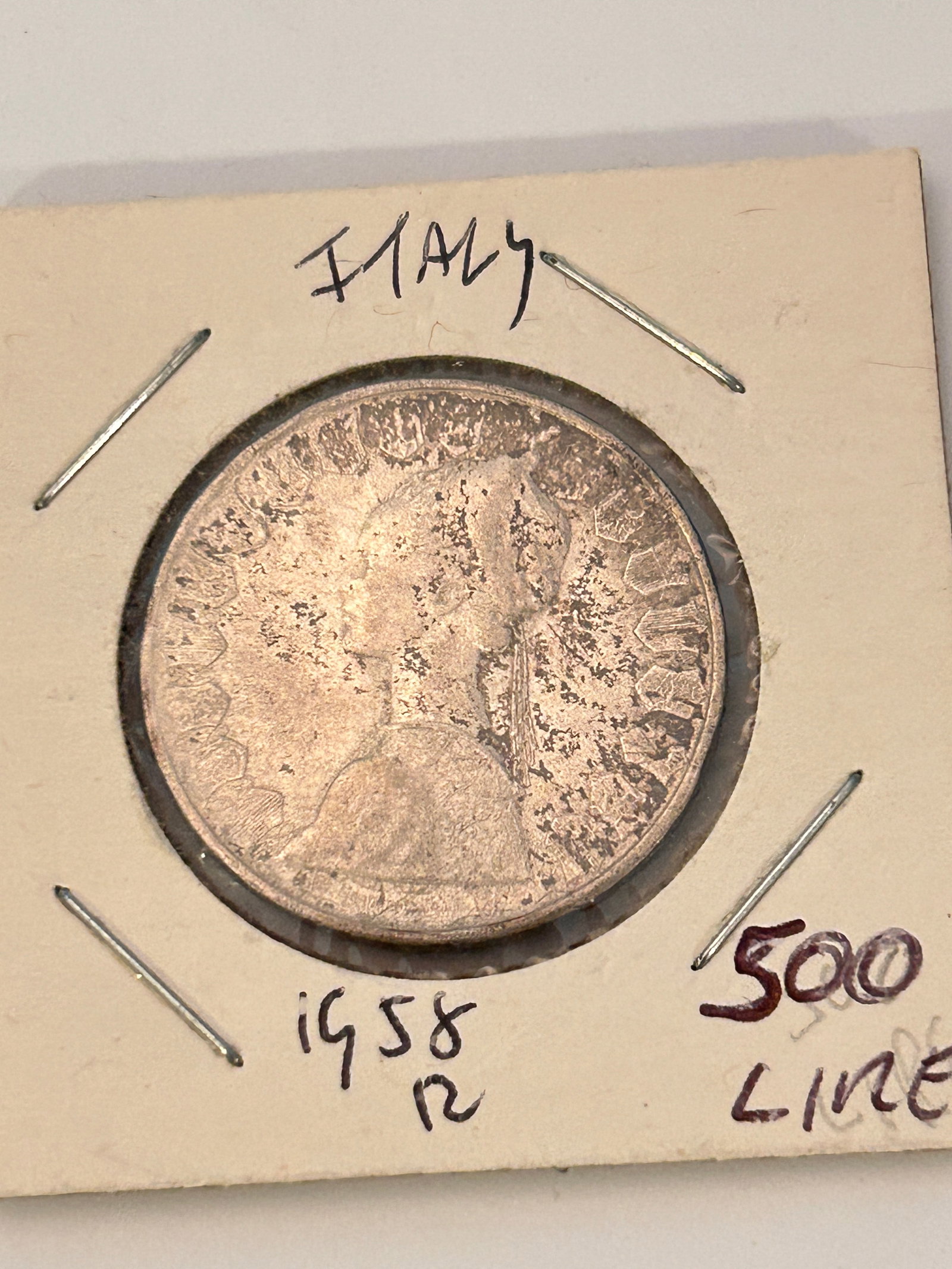 1958-R Italy 500 Lire Silver – Italian Republic Silver Coin (1 of 3)