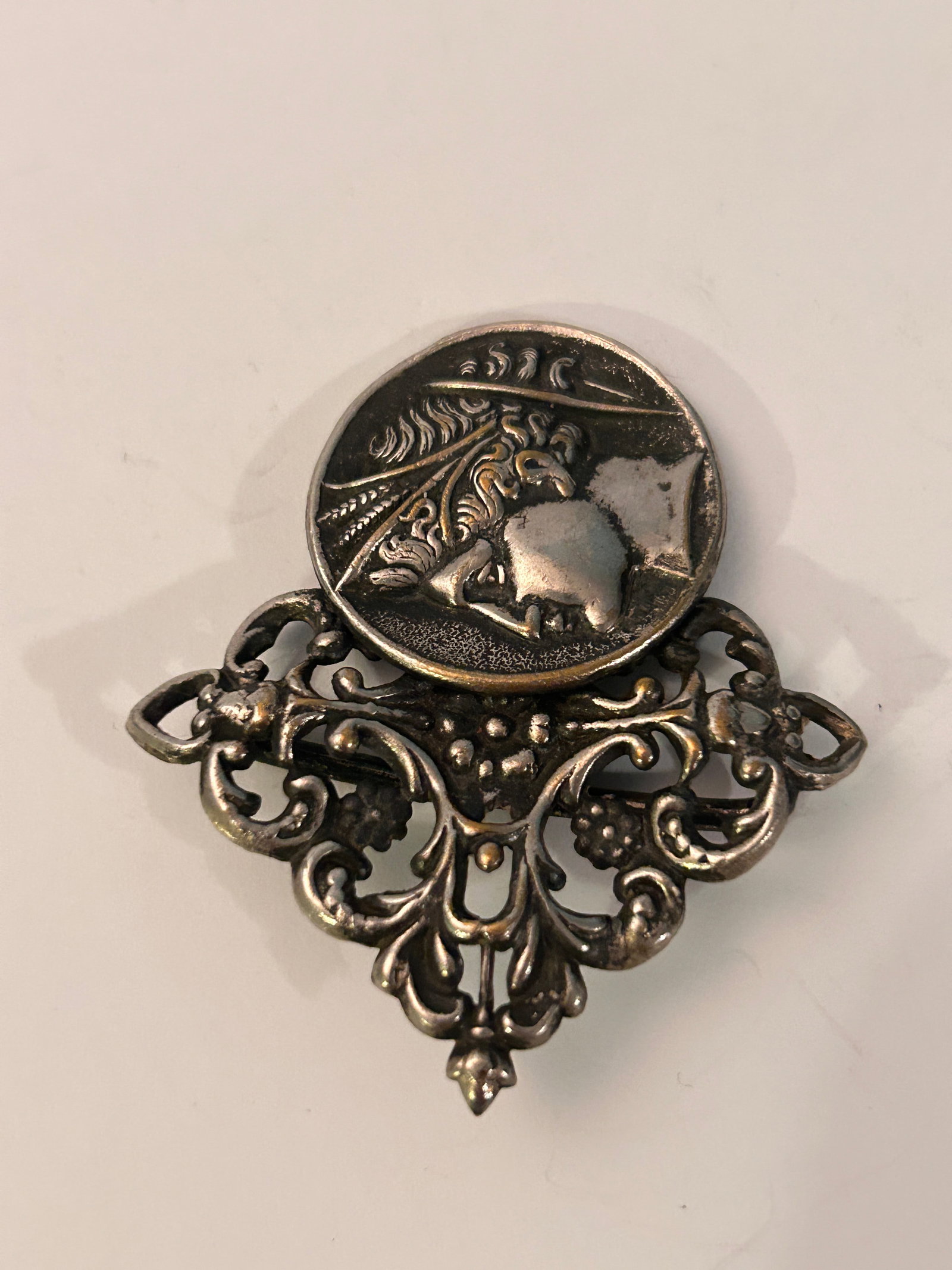 Vintage Nouveau Silver Belt Buckle (1 of 4)