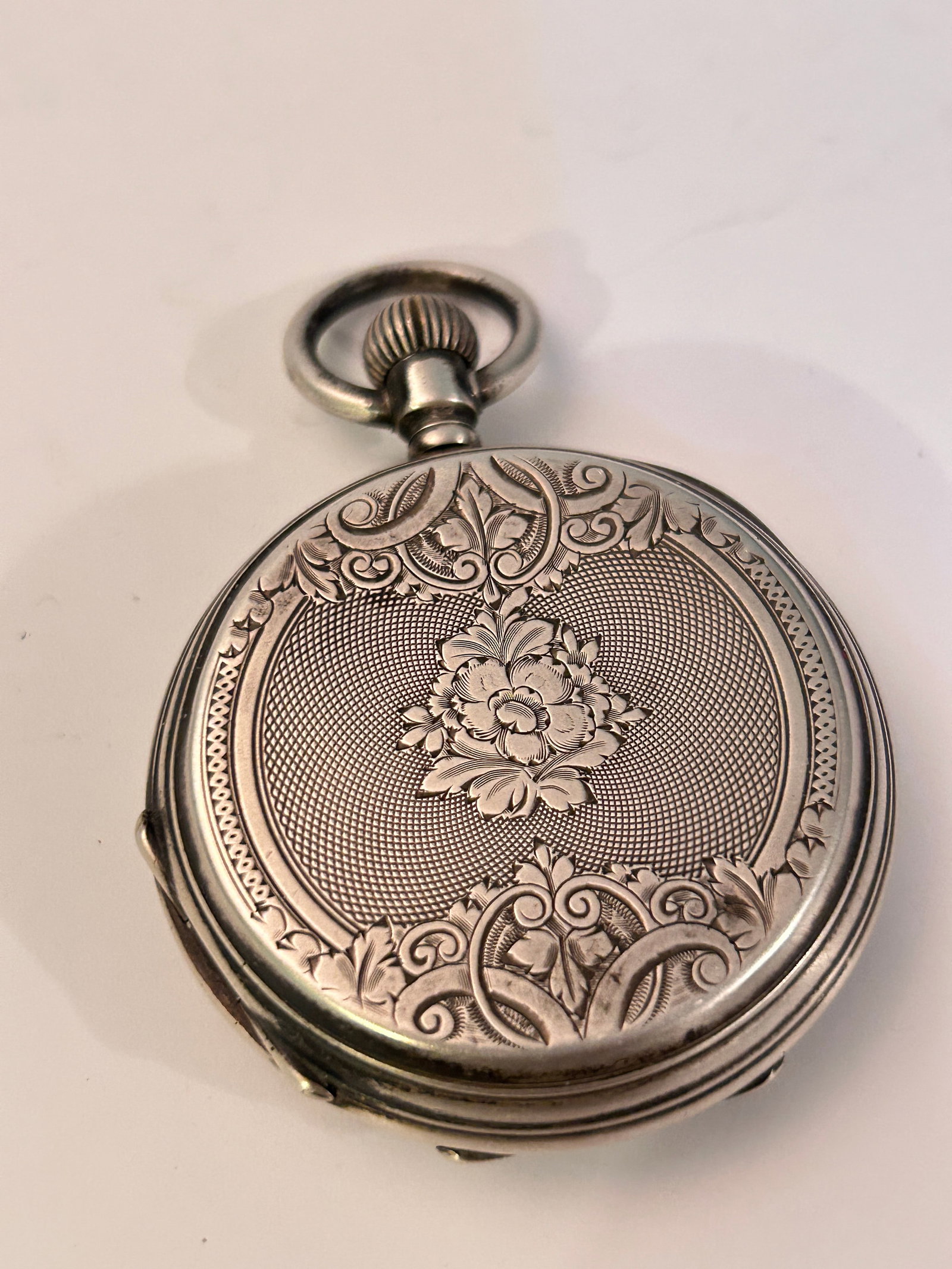 Vintage Sterling Silver Pocket Watch BY LOCLE 1890 D. Richard inscription 135 Grams works on & off (1 of 10)