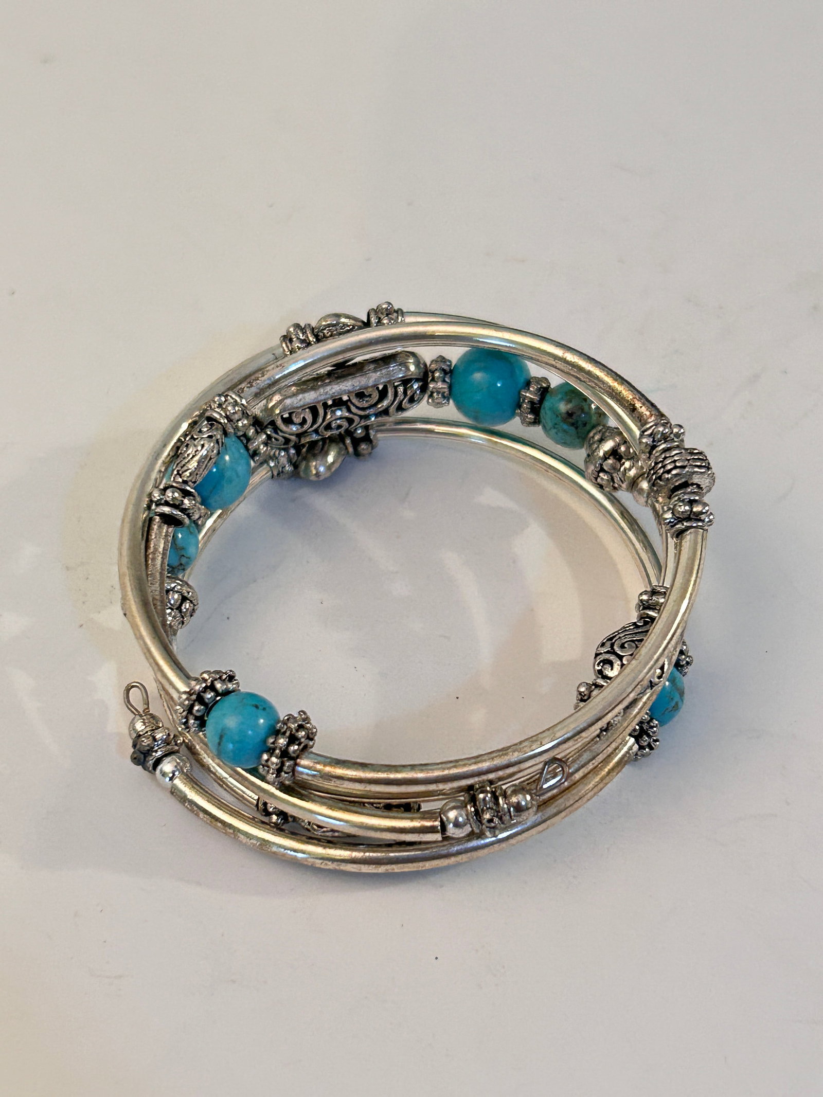 Vintage Accordian Silver Tone Bracelet 7" (1 of 4)