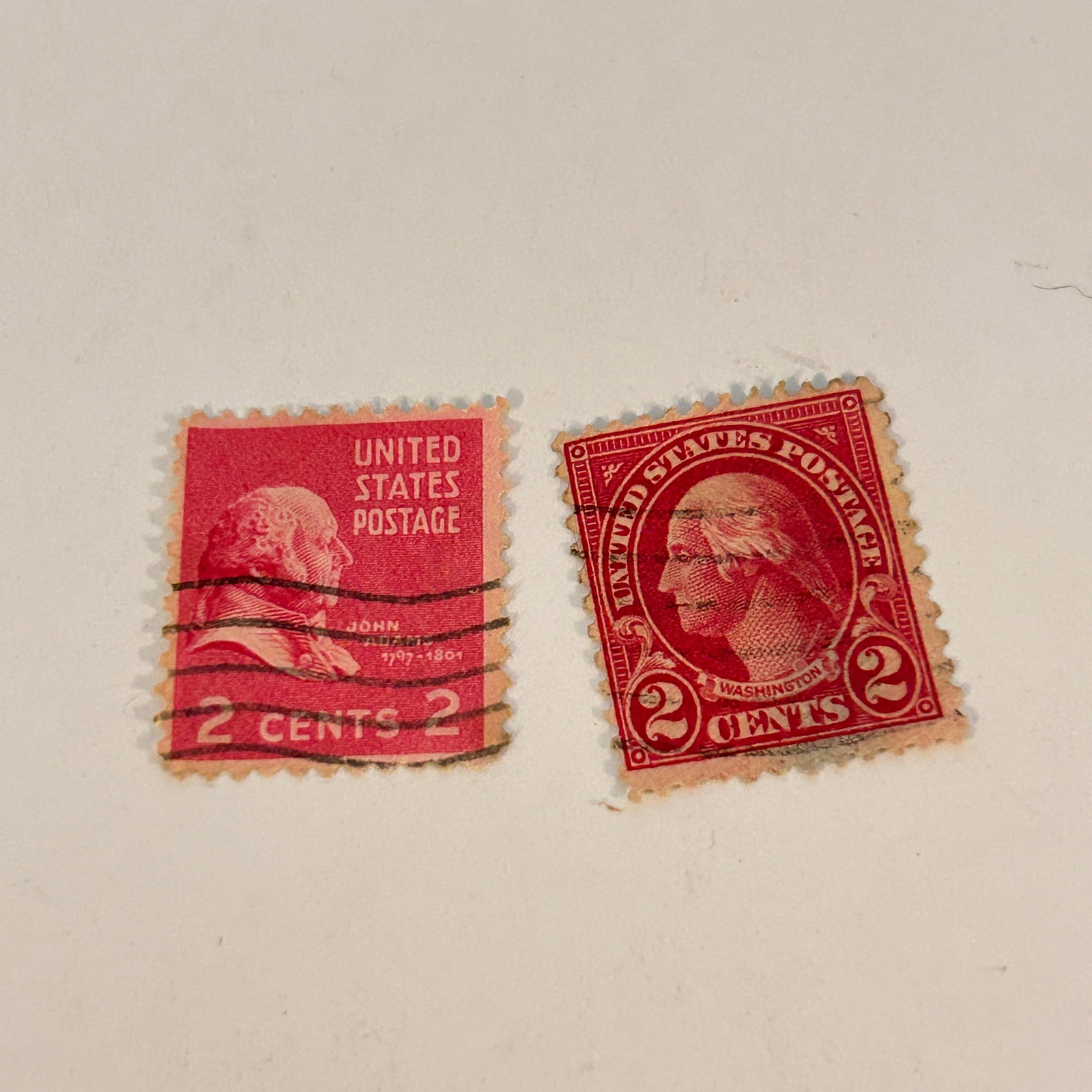 Very Rare George Washington & John Adams Red Two 2 Cent Postage Stamps: Very Rare George Washington & John Adams Red Two 2 Cent Postage Stamps Please view all photos as they are part of the description and condition of this Item, Feel free to contact me with questions or 