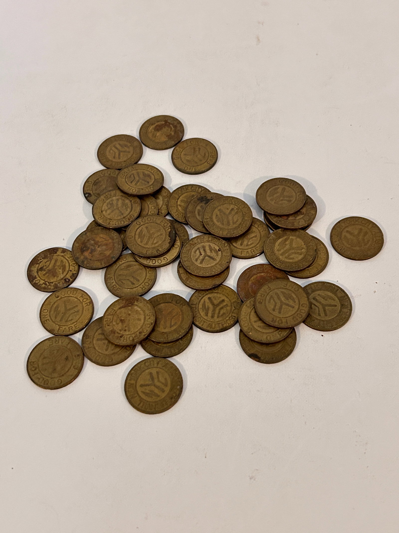Lot of 40 NYC Tokens: Lot of 40 NYC Tokens Please view all photos as they are part of the description and condition of this Item, Feel free to contact me with questions or picture requests! Used Item AS IS