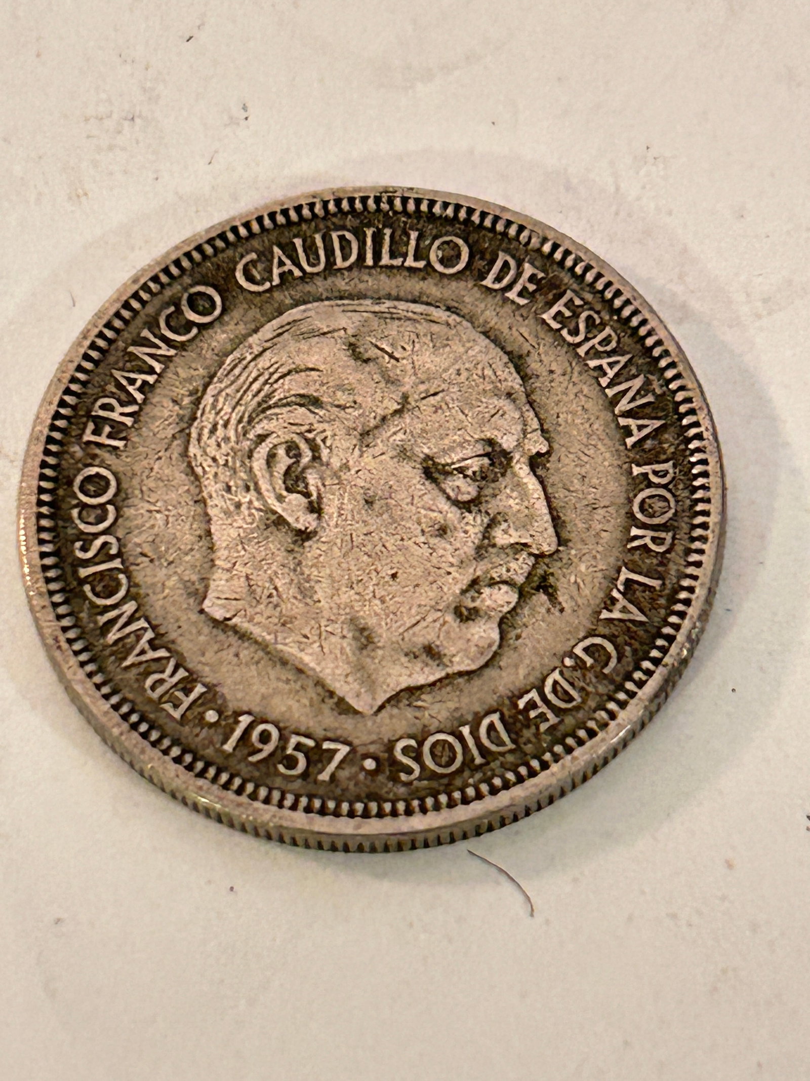 Spain 5 Peseta 1957, Coin, Francisco Franco, Caudillo (1 of 3)