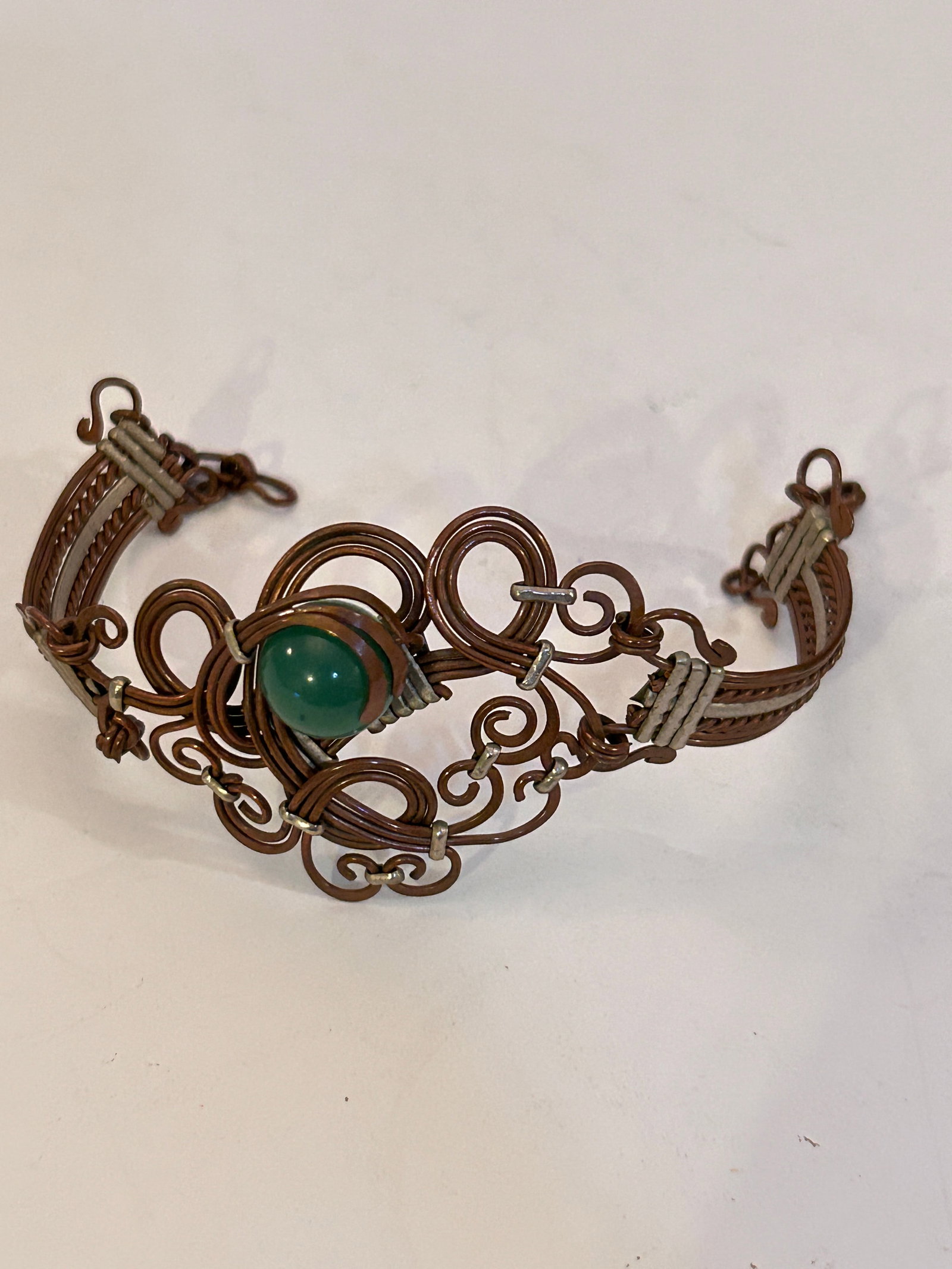 Vintage filigree copper Bracelet 7" (1 of 4)
