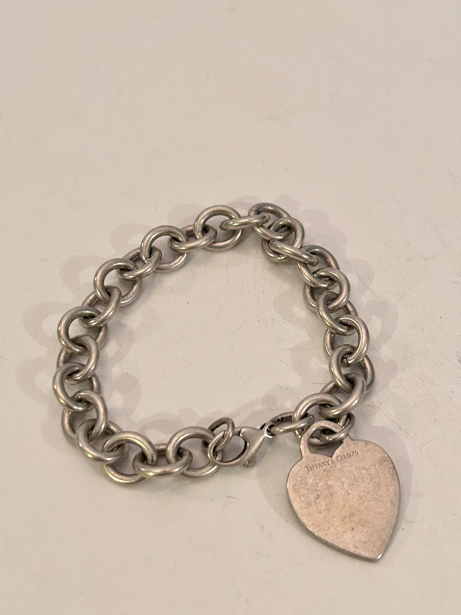 Vintage Tiffany & Co. Heart Tag Sterling Silver 925 Charm Bracelet 7.5" 34 GRAMS (1 of 4)
