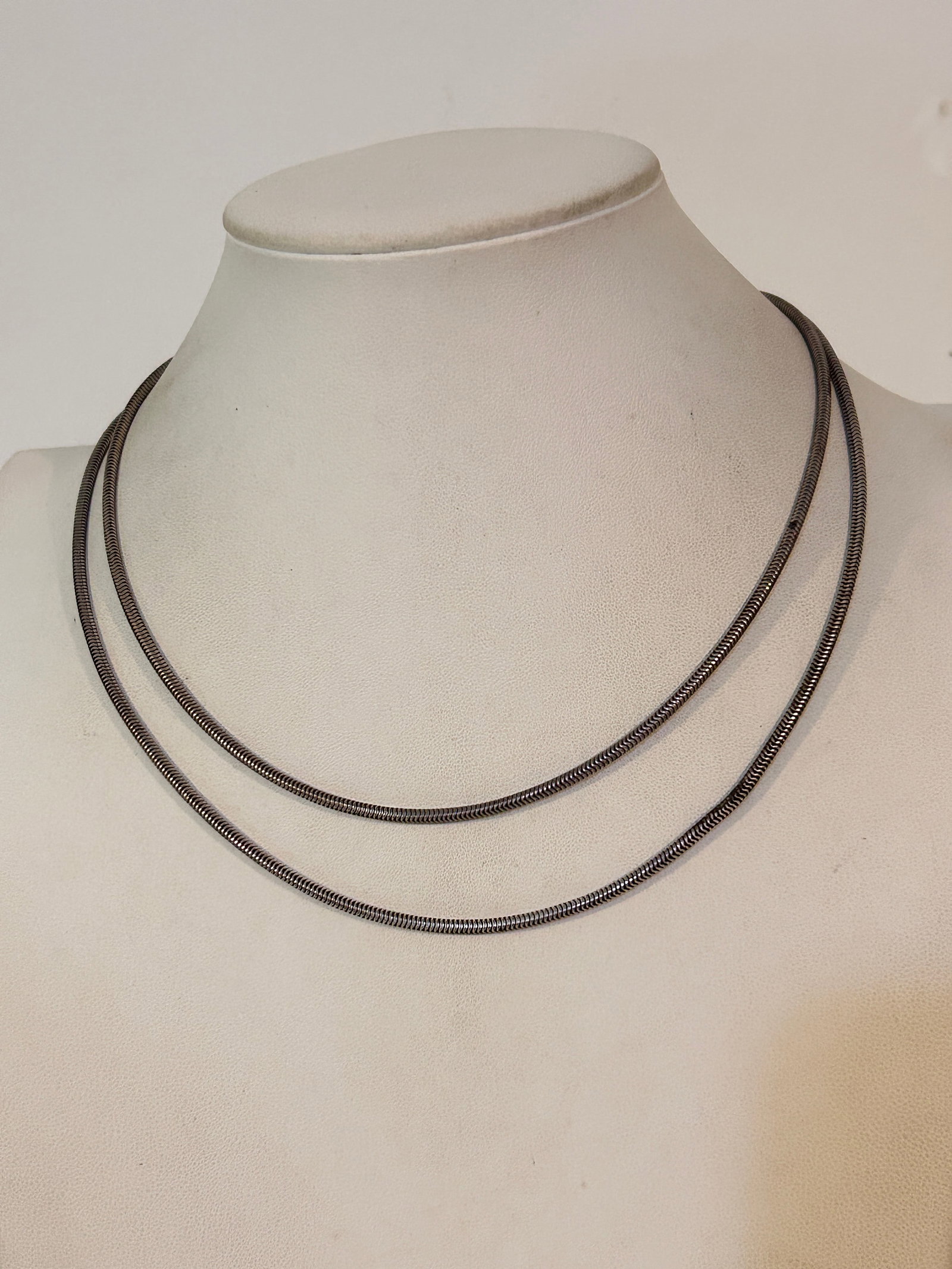 Vintage Sterling Silver Snake Chain Necklace 36" 29 grams (1 of 6)
