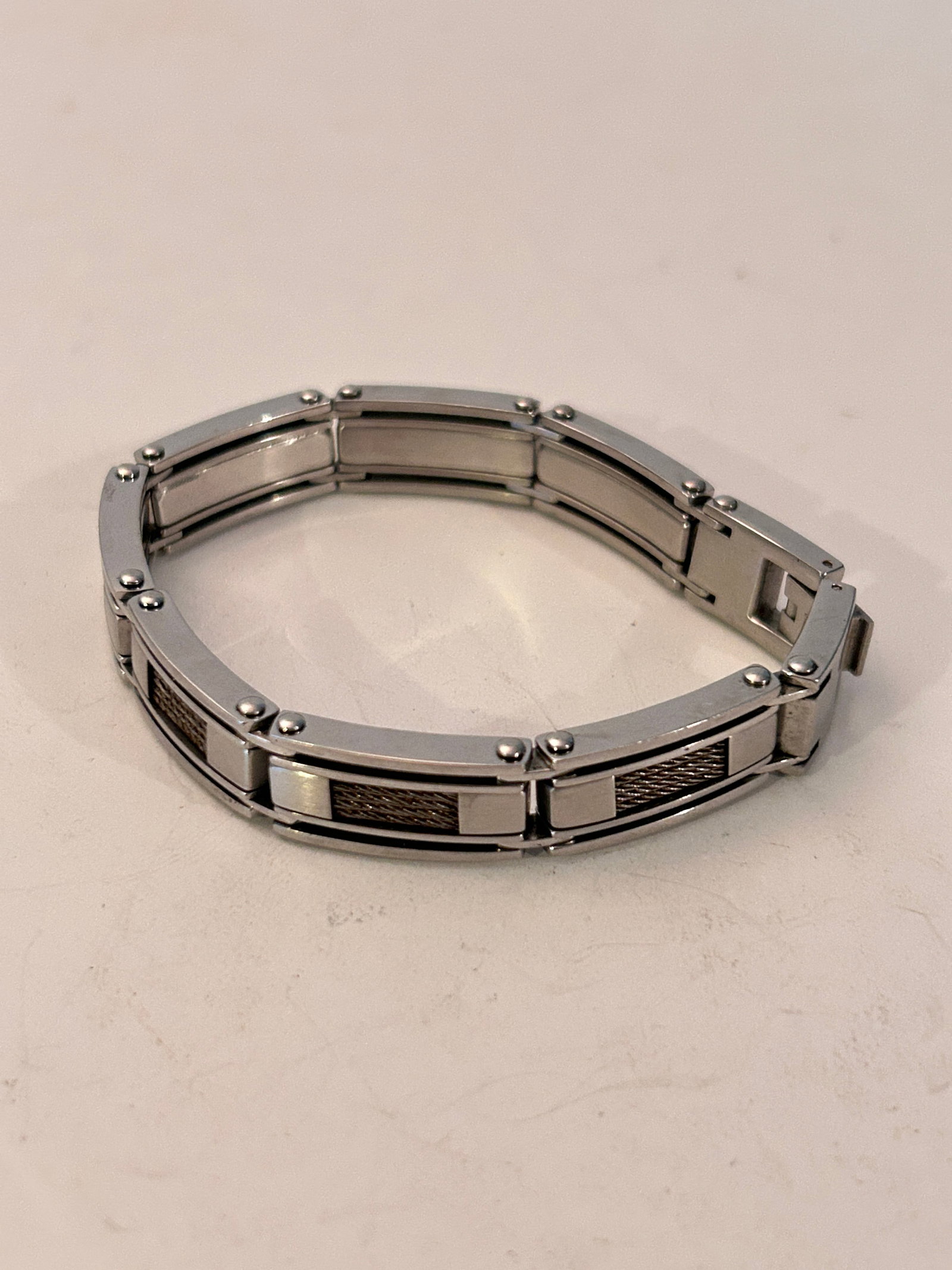 Stainless Steel Link hinged Bracelet 8" (1 of 5)