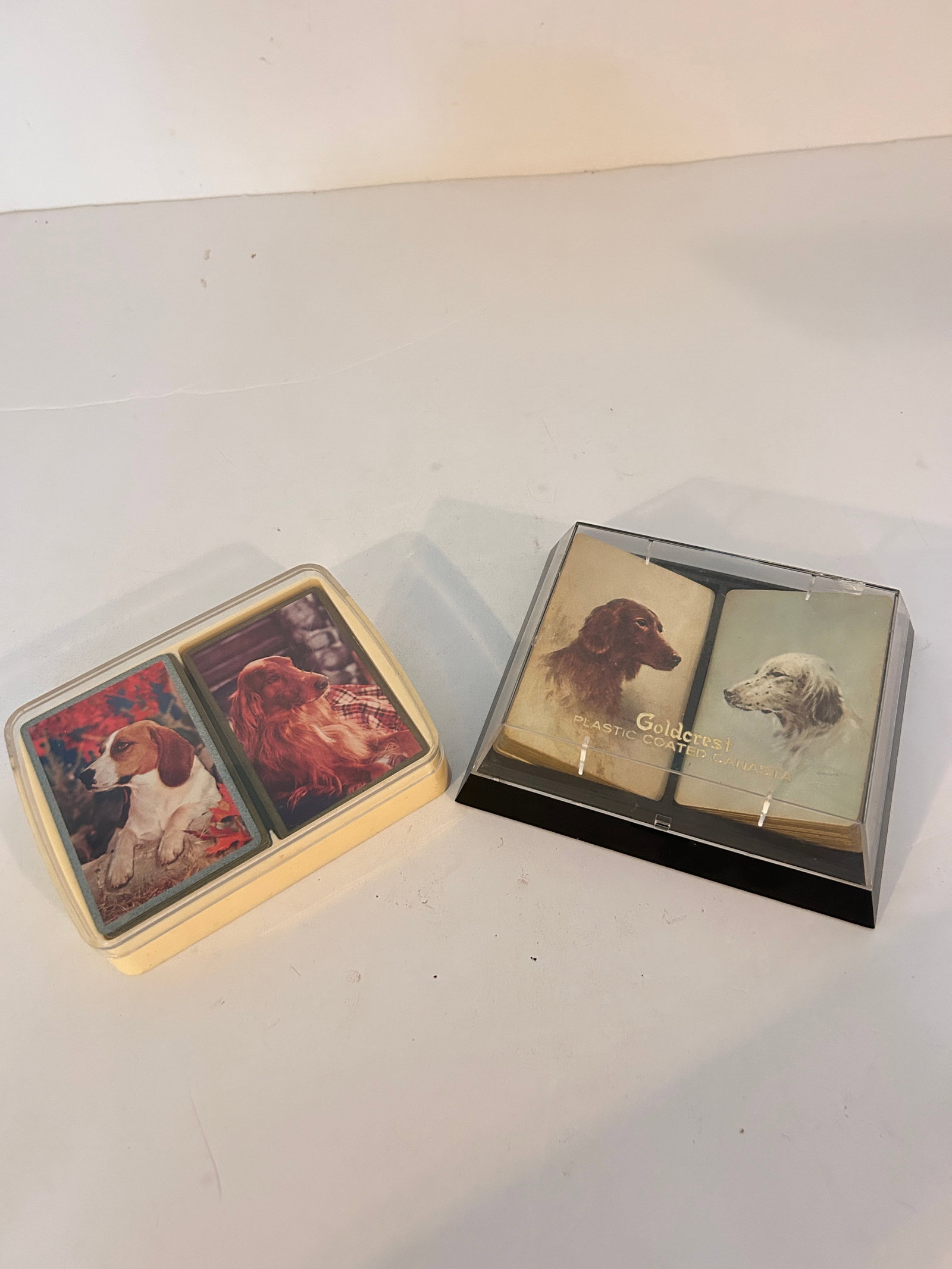 Vintage lot of 2 decks of playing cards: Vintage lot of 2 decks of playing cards Please view all photos as they are part of the description and condition of this Item, Feel free to contact me with questions or picture requests! Used Item AS 