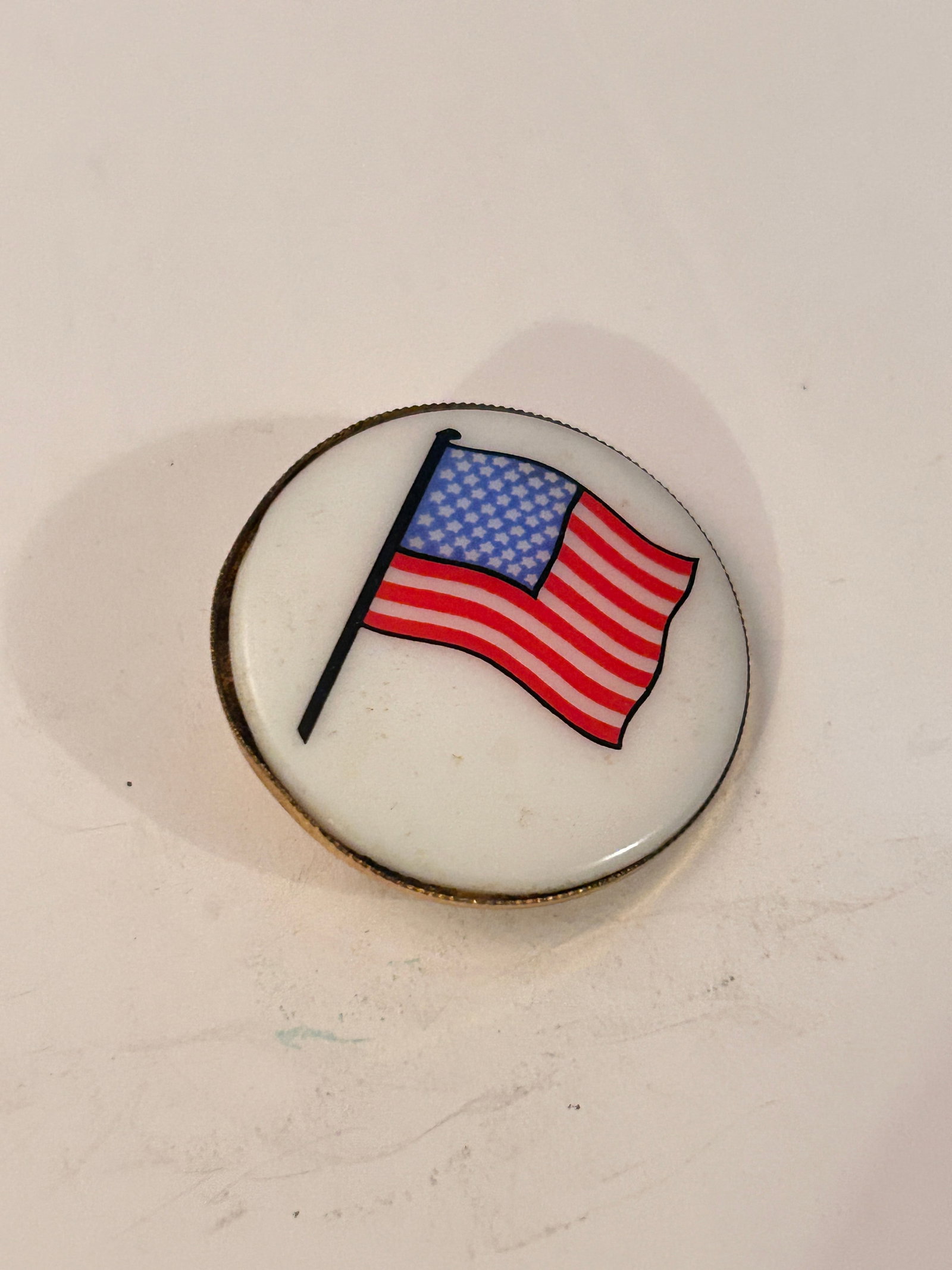 Vintage Porcelain Flag Brooch (1 of 4)