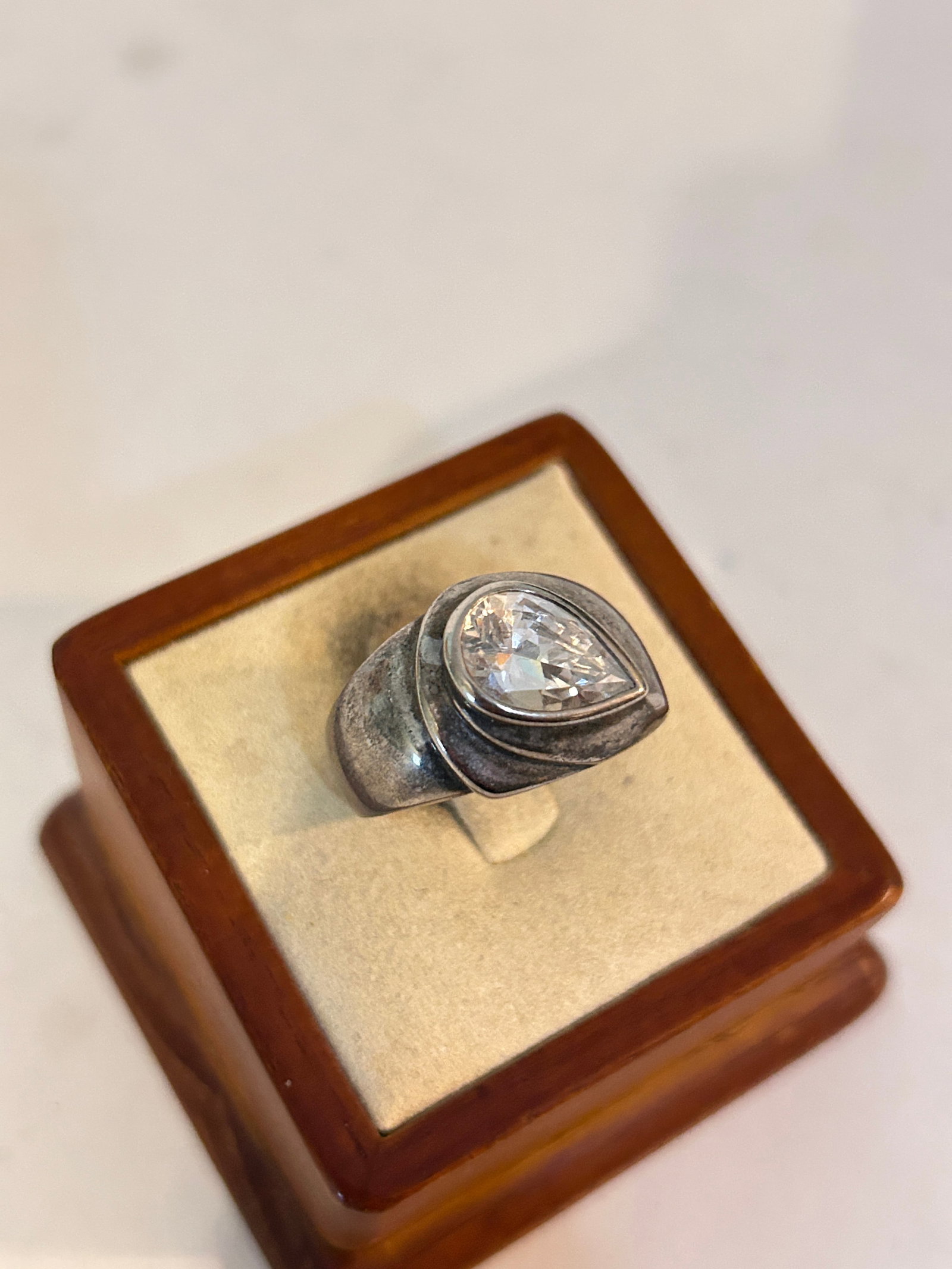 Vintage CI Sterling Silver Modernist Ring Sz 9 10 Grams (1 of 4)