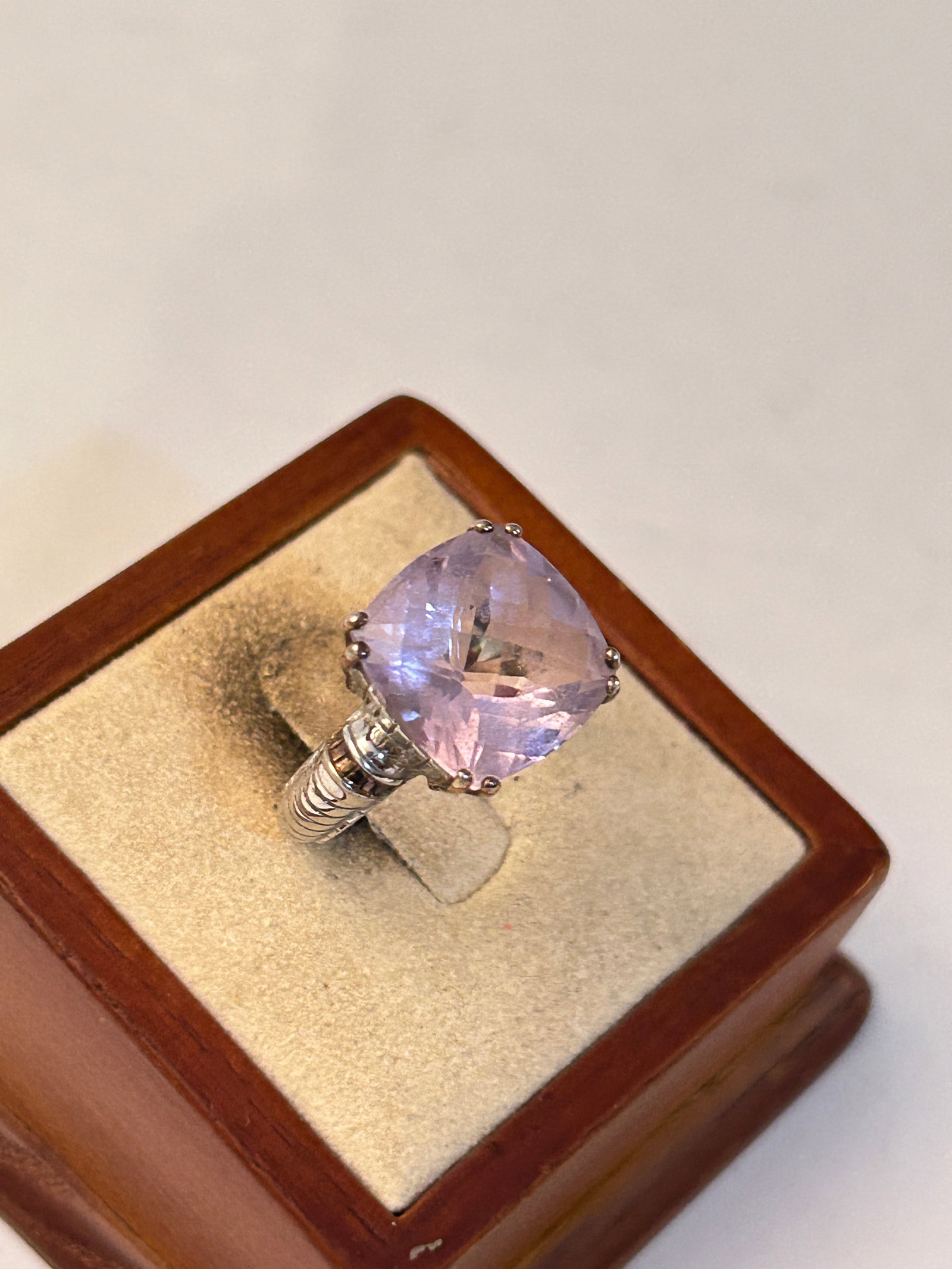 Alwand Vahan AV Sterling Silver 14K Gold Amethyst Ring sz 7 (1 of 5)