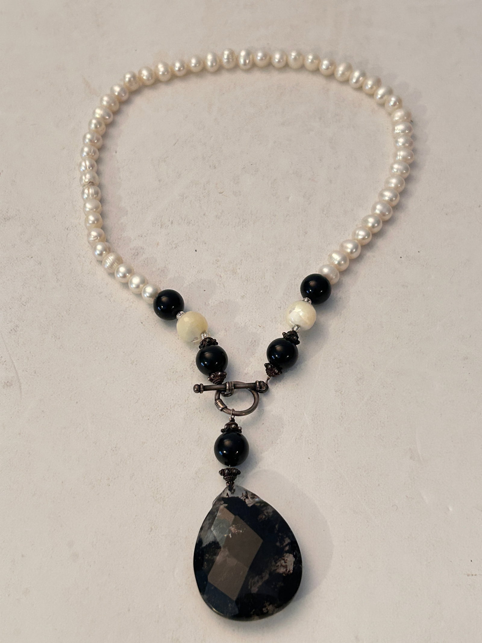 Vintage Sterling Silver Bead Necklace Sz 16" (1 of 4)