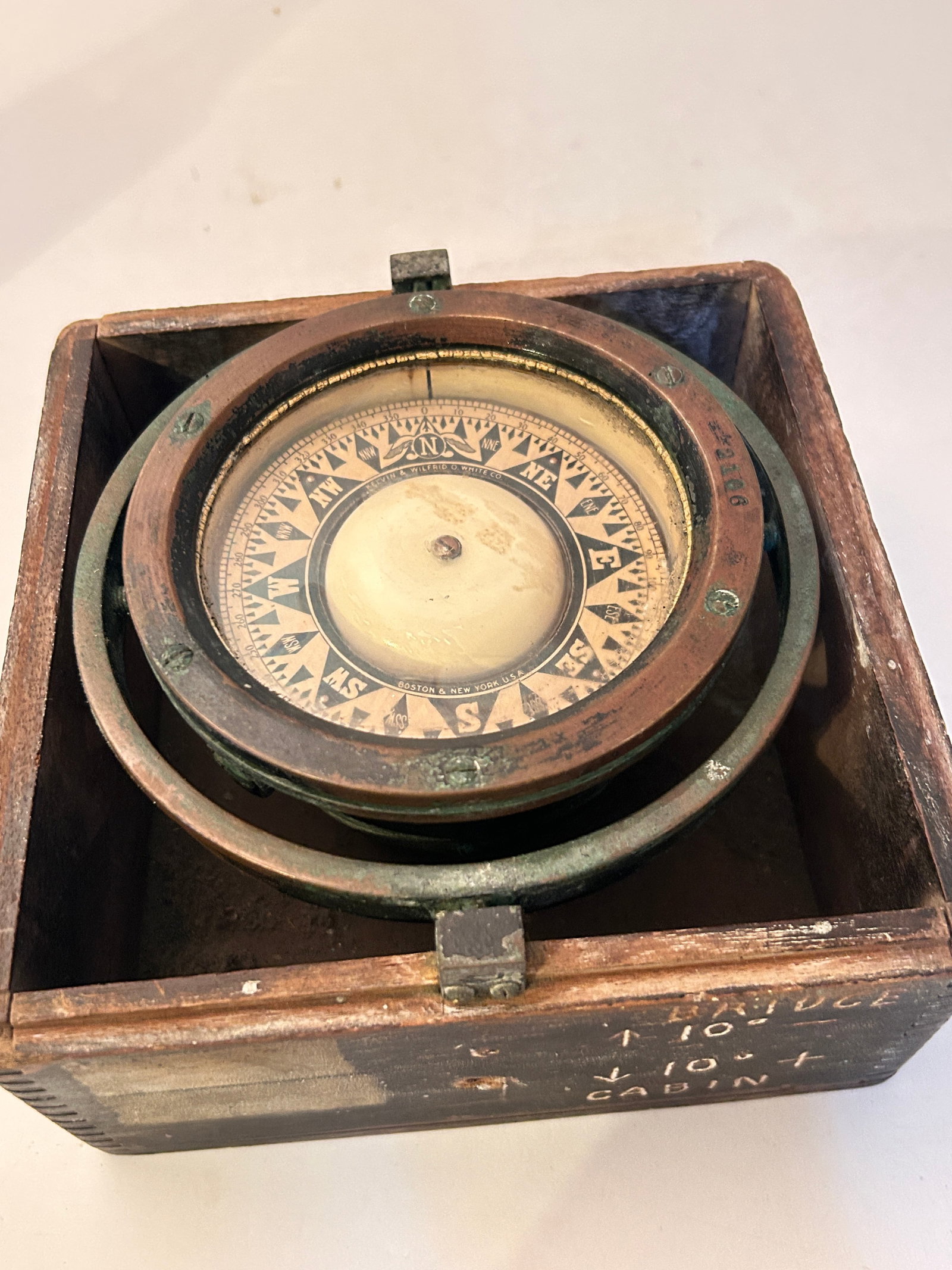 Antique Maritime Brass Ship Compass (1 of 5)