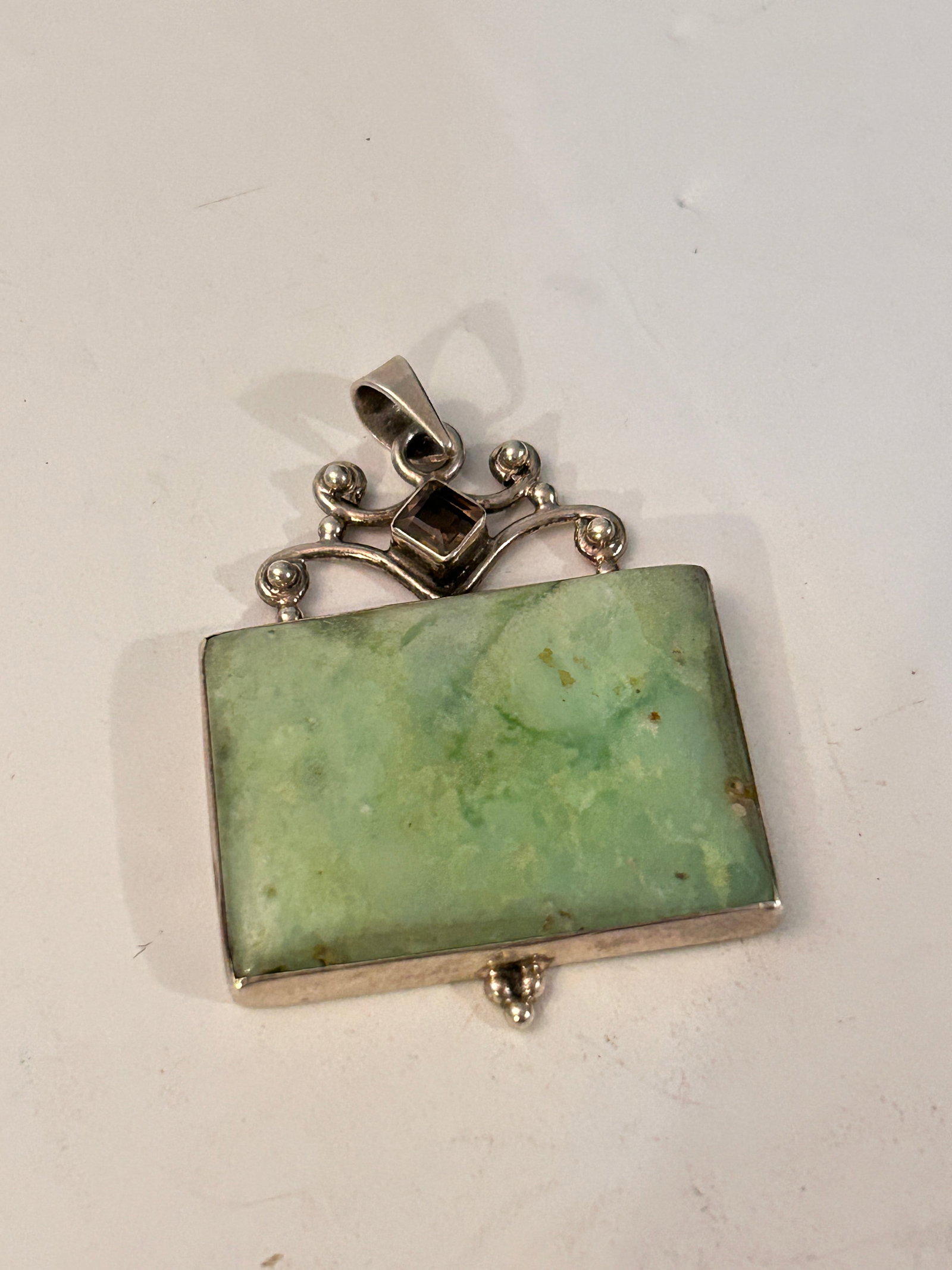 Vintage Rectangle Test Jade Jadeite Amethyst Pendant: Vintage Rectangle Test Jade Jadeite Amethyst Pendant Please view all photos as they are part of the description and condition of this Item, Feel free to contact me with questions or picture requests! 