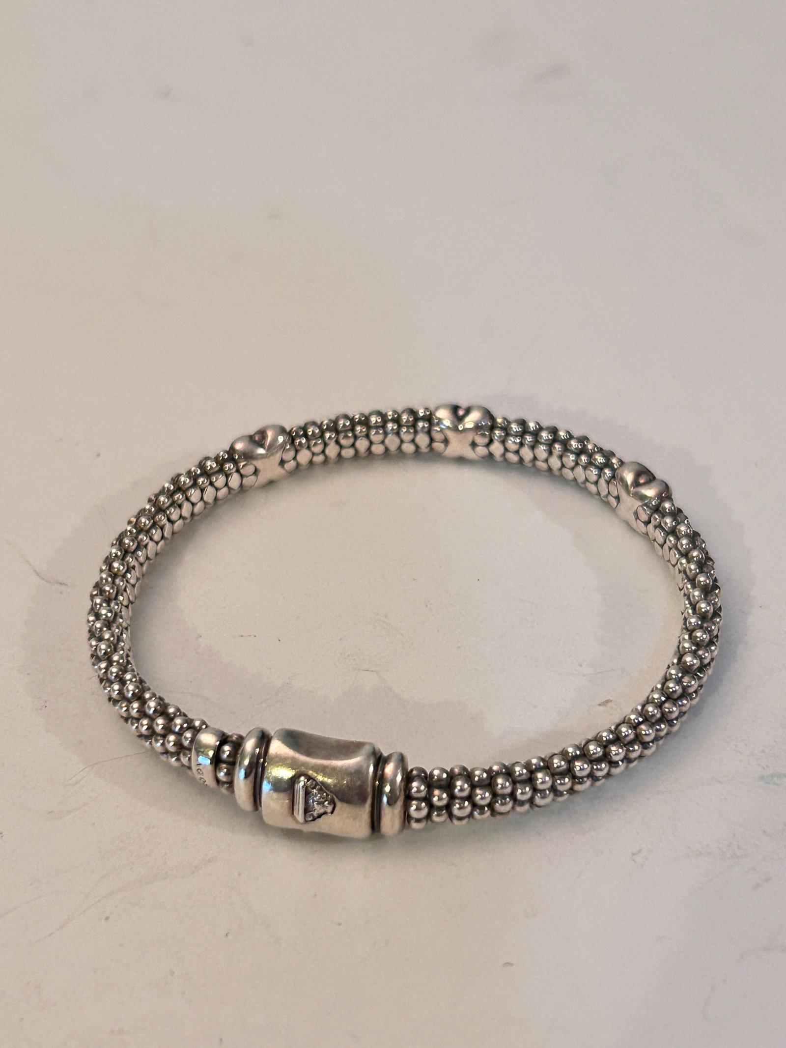 Lagos Caviar Sterling Silver 3 X Bracelet 7.5 28 Grams (1 of 6)