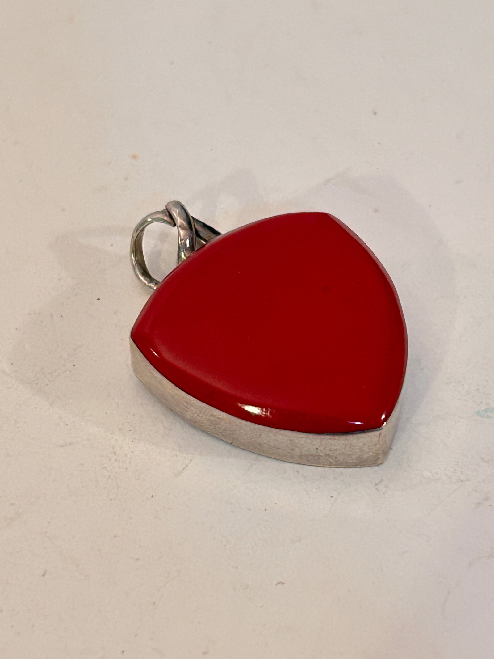 Vintage Coral Pendant Sterling Silver Mexico (1 of 5)