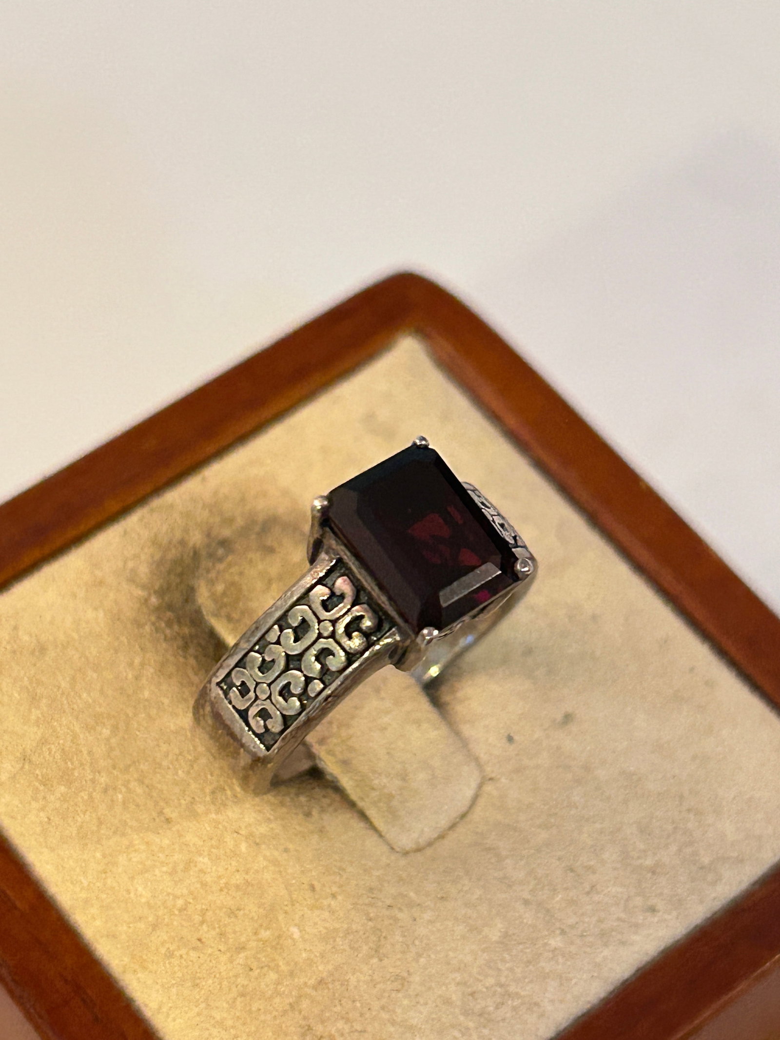Vintage Sterling Silver Tourmaline Ring Sz 6 (1 of 4)