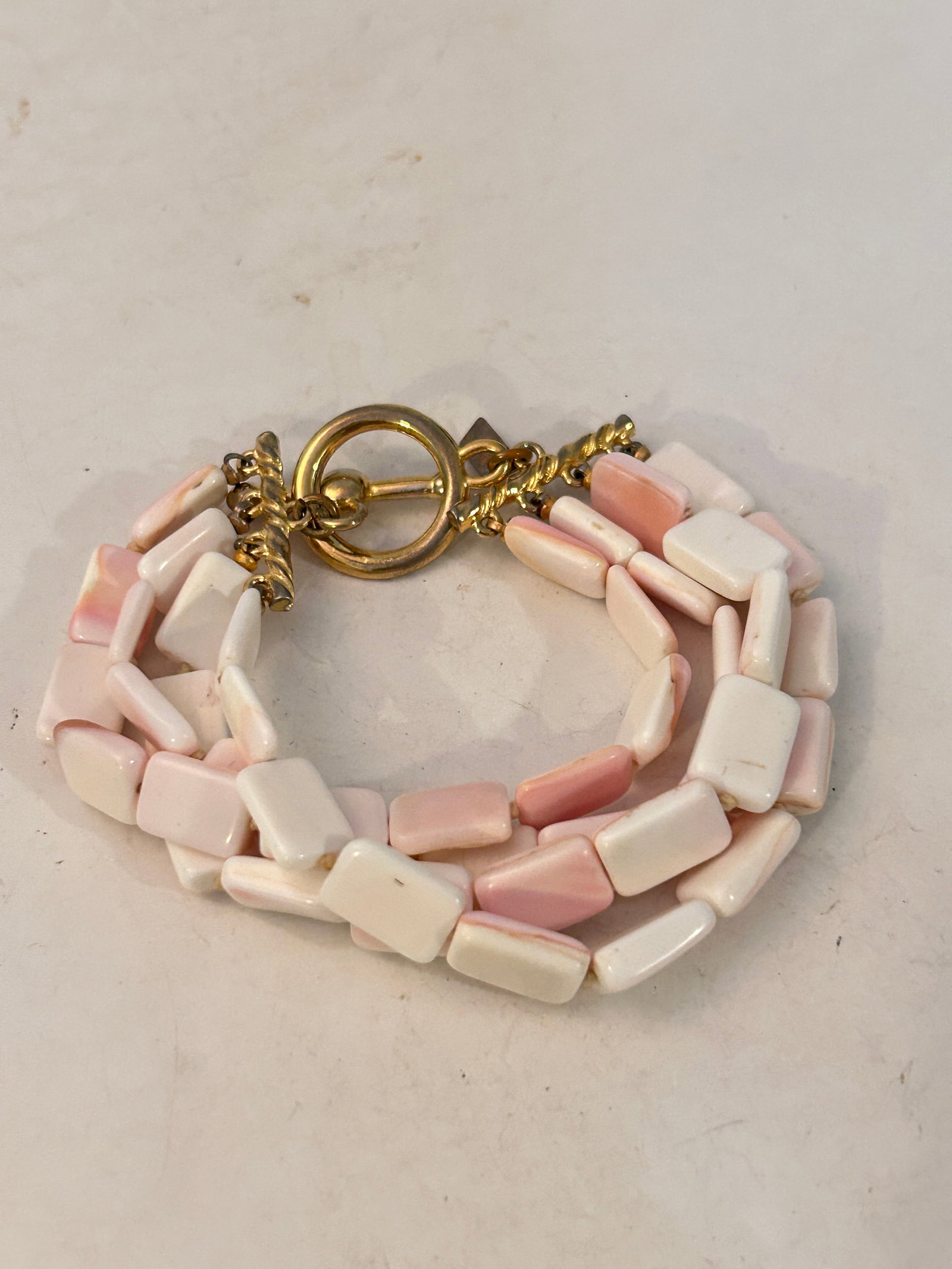 Vintage Pink bead Kenneth J Lane Bracelet 7" (1 of 4)