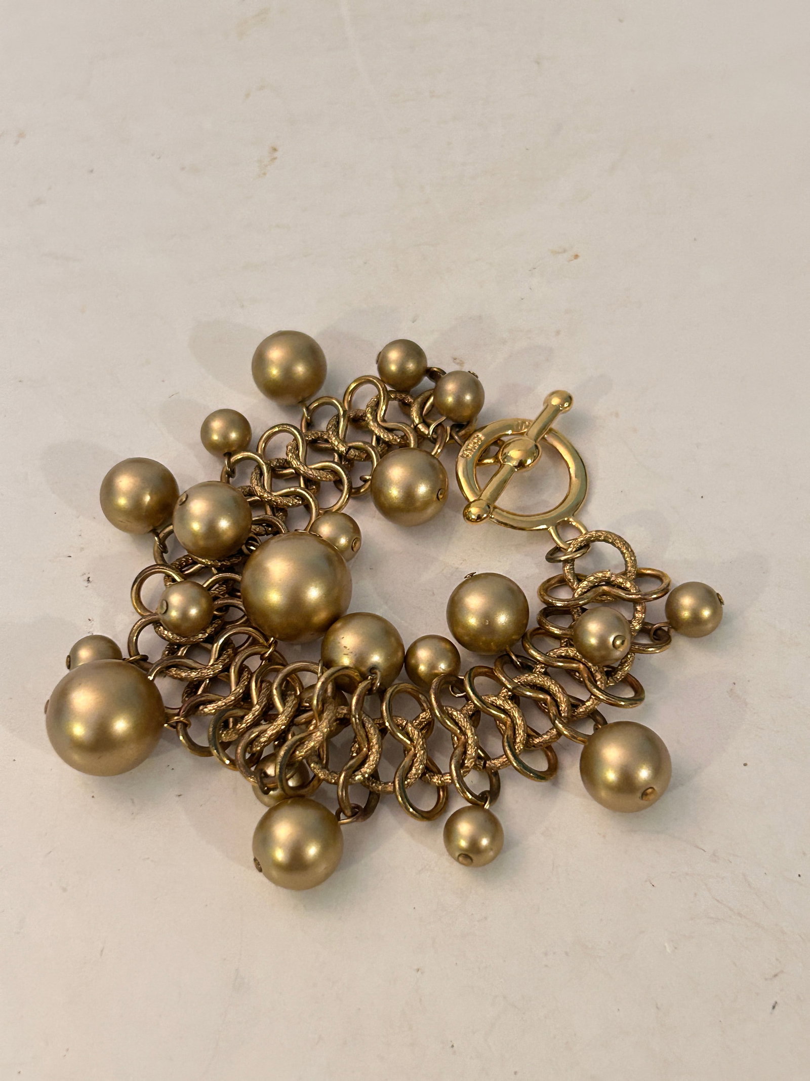 Vintage Gold Tone Kenneth J Lane Bracelet 7" (1 of 4)