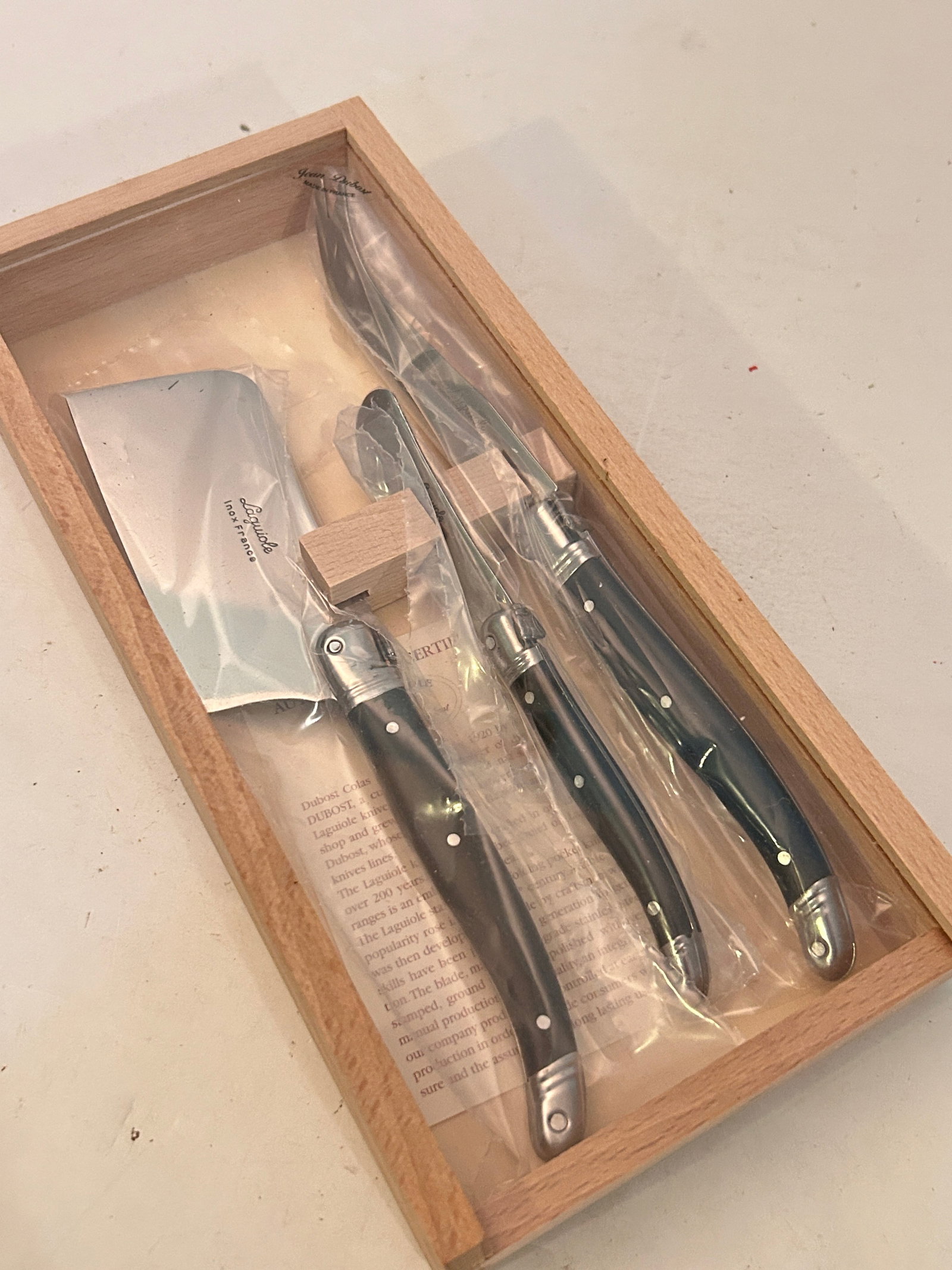 Unique Set 3pc of Laguiole Cheese Knifes made in France New (1 of 4)