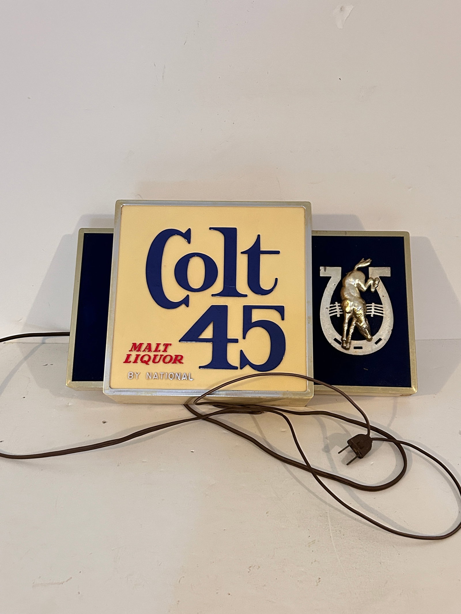 Vintage Colt 45 Malt Liquor illuminated advertising sign. (1 of 4)