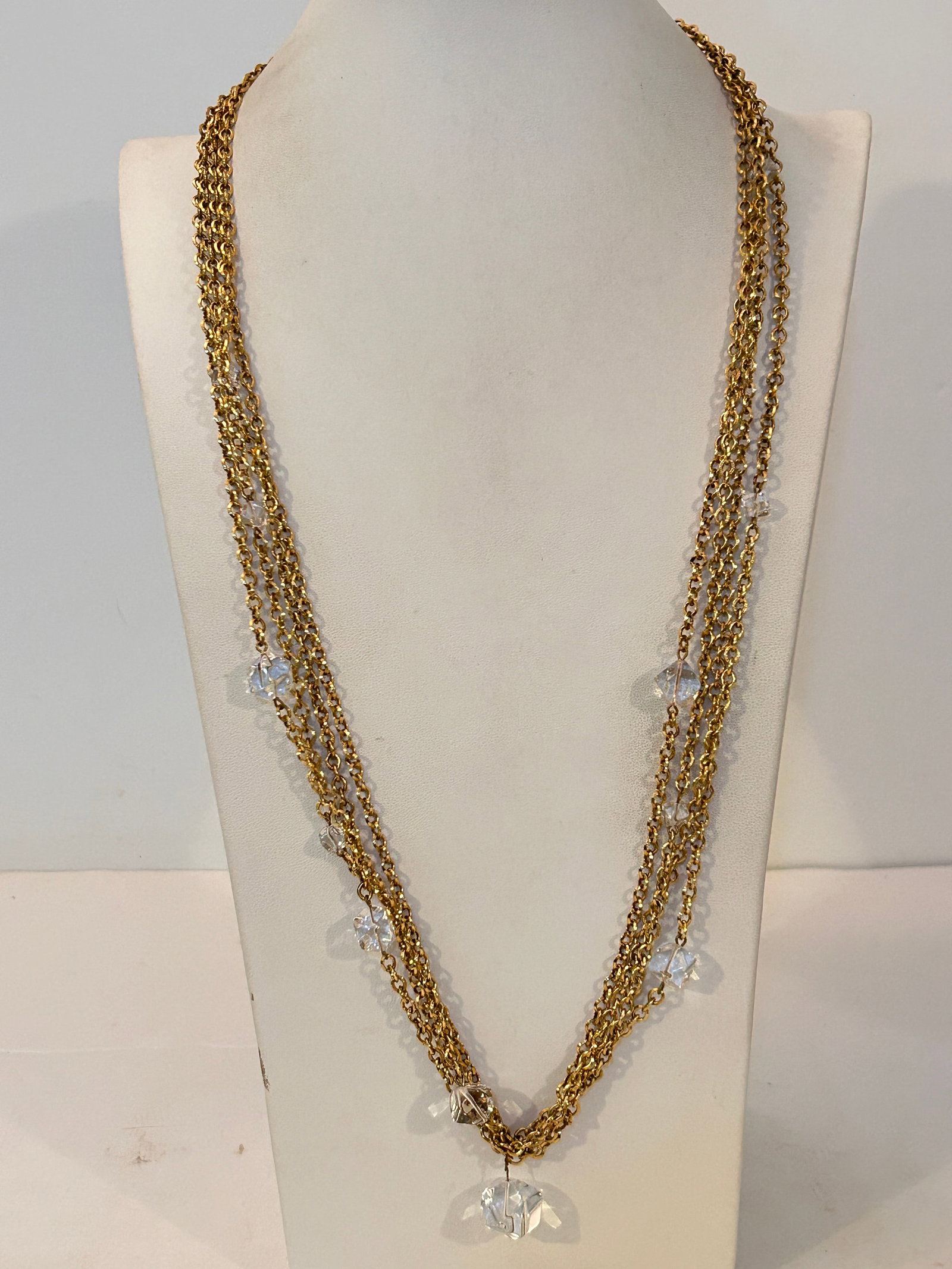 Vintage KJL Goldtone bead Necklace Sz 29" (1 of 4)