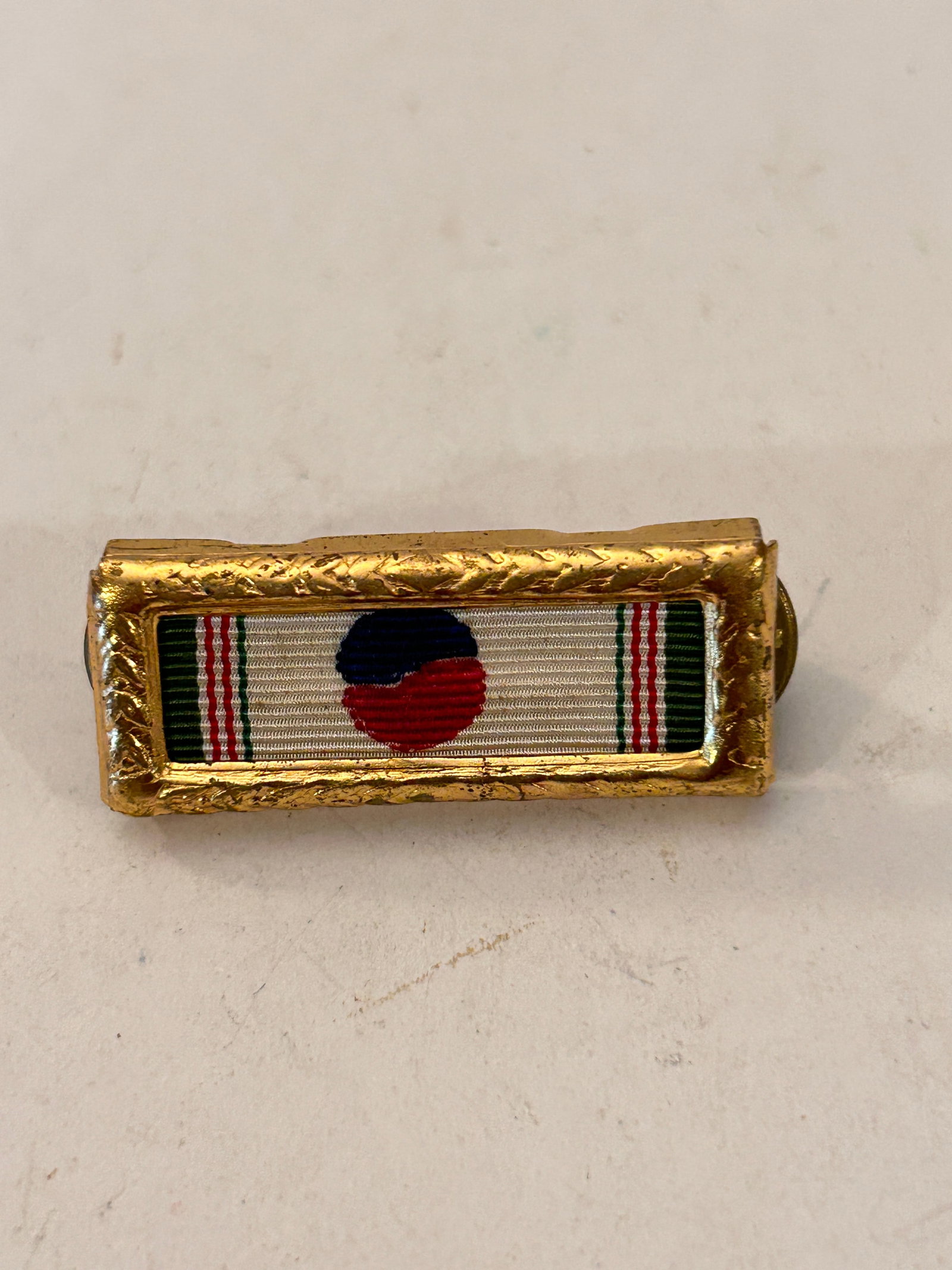 Vintage US Army ROK Republic of Korea Military Unit Citation Ribbon Bar w/Frame (1 of 4)