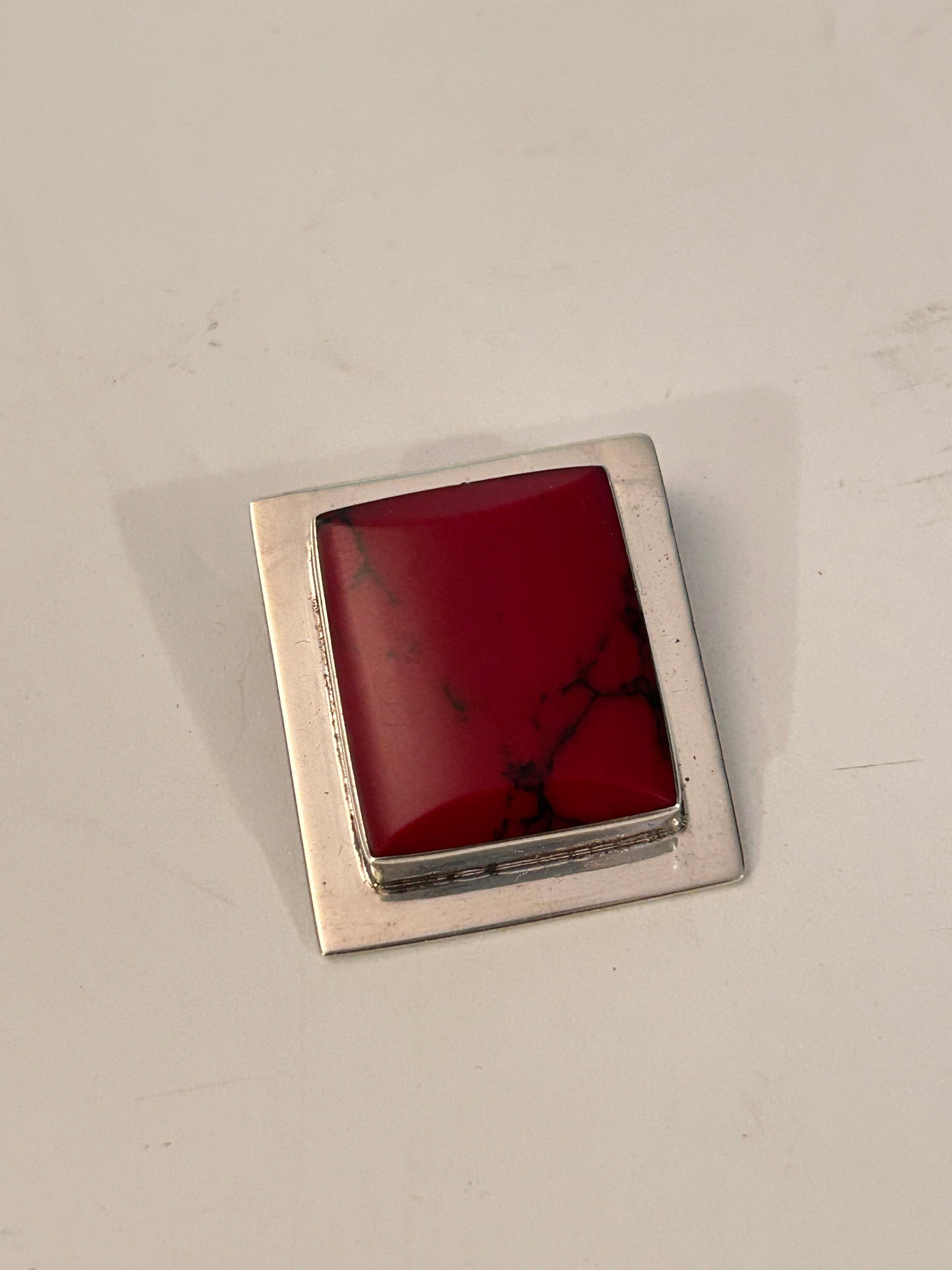 Vintage Handmade Pendant Sterling Silver 925 Mexican Rectangle Red Jasper Stone: Vintage Handmade Pendant Sterling Silver 925 Mexican Rectangle Red Jasper Stone Please view all photos as they are part of the description and condition of this Item, Feel free to contact me with ques