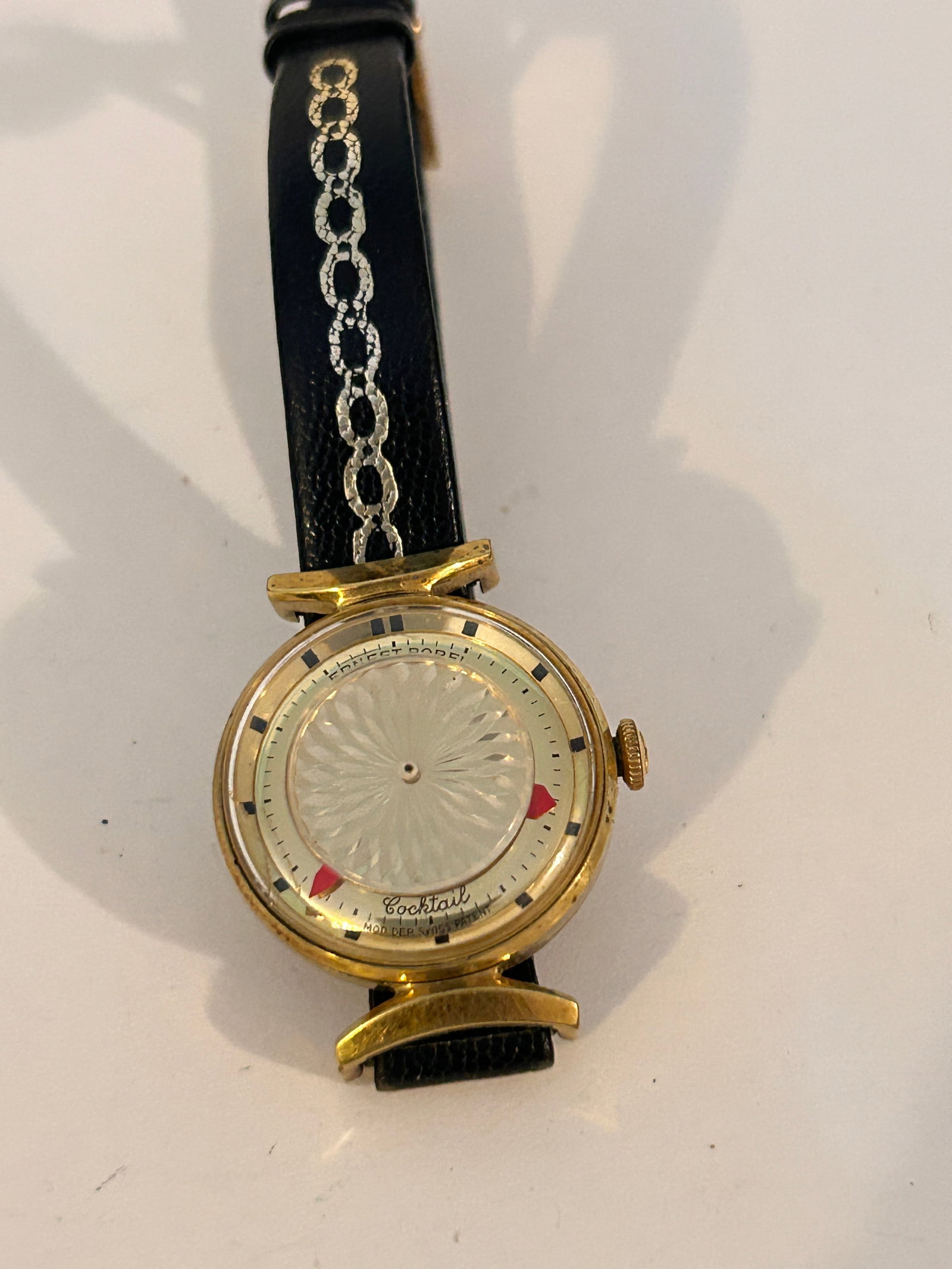 Borel Ladies Cocktail Watch 17 Jewels 26mm Gold Plated See-through Back Manual nice!!! - 2