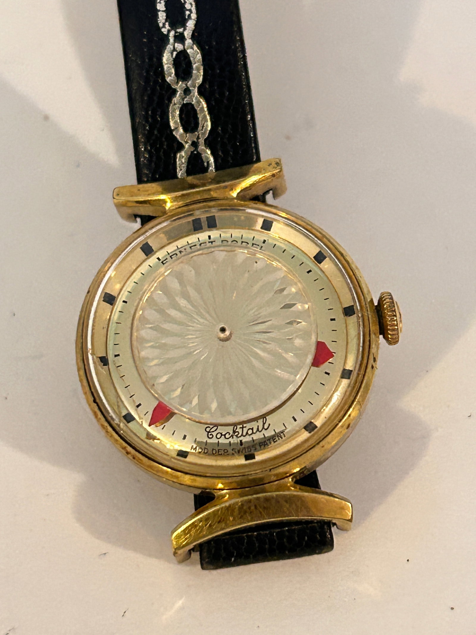 Borel Ladies Cocktail Watch 17 Jewels 26mm Gold Plated See-through Back Manual nice!!! - 3