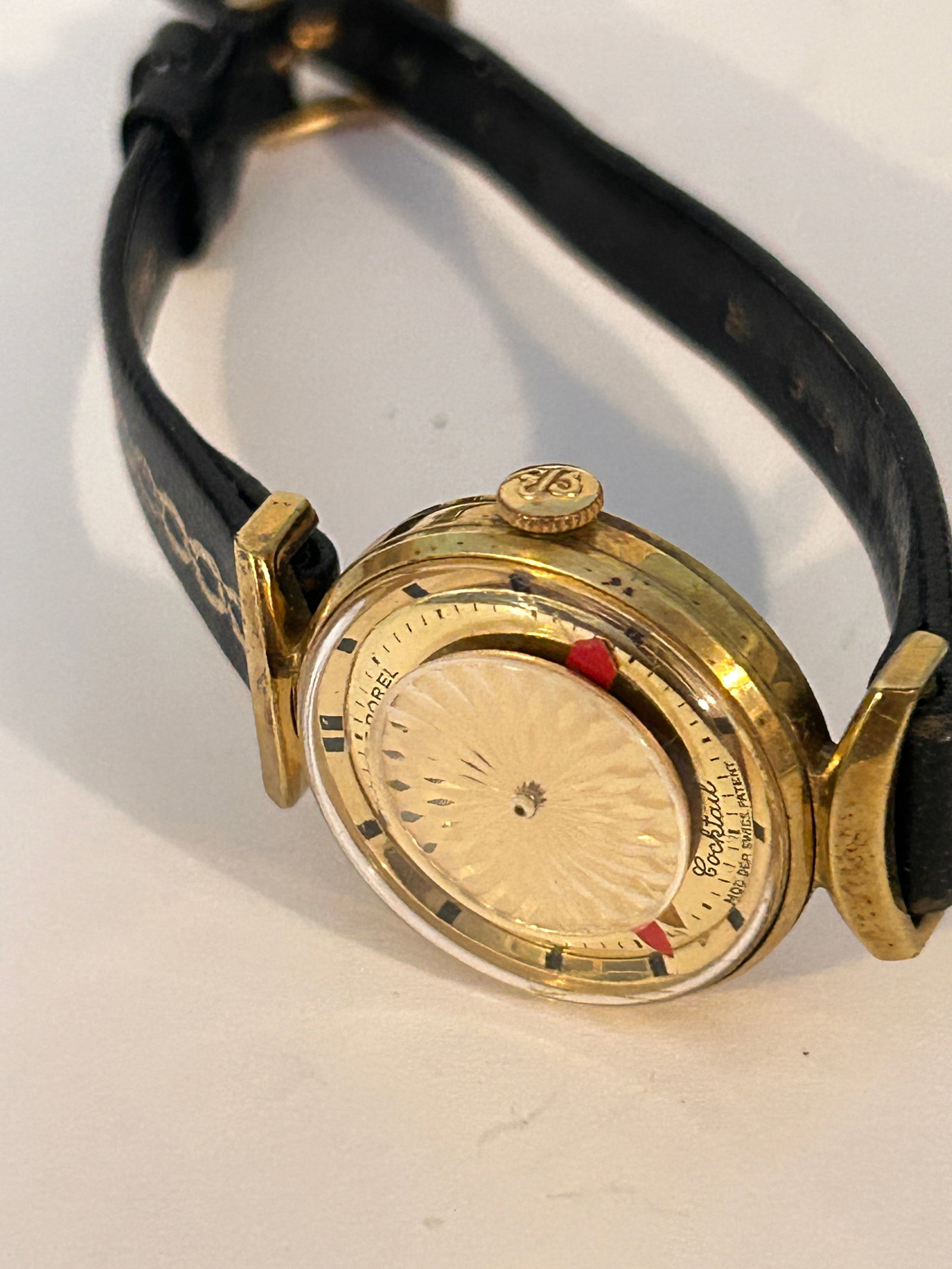 Borel Ladies Cocktail Watch 17 Jewels 26mm Gold Plated See-through Back Manual nice!!! - 4