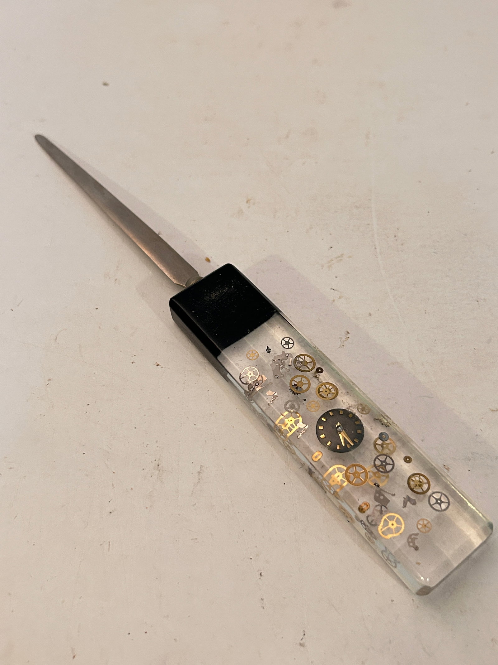 Vintage Watch Theme Letter Opener 10": Vintage Watch Theme Letter Opener 10"Please view all photos as they are part of the description and condition of this Item, Feel free to contact me with questions or picture requests! Used Item AS IS