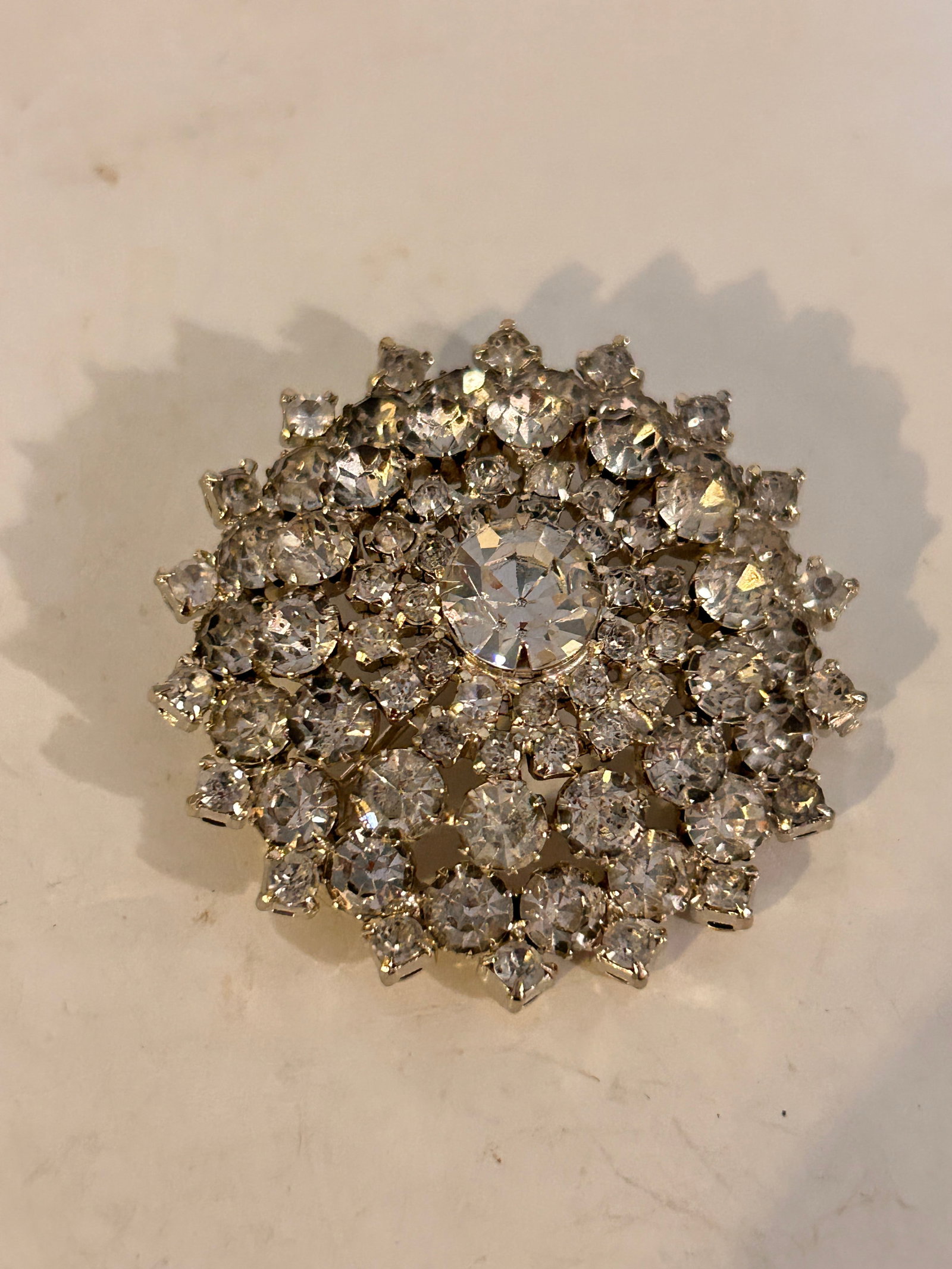 Vintage Rhinestone Brooch: Vintage Rhinestone BroochPlease view all photos as they are part of the description and condition of this Item, Feel free to contact me with questions or picture requests! Used Item AS IS